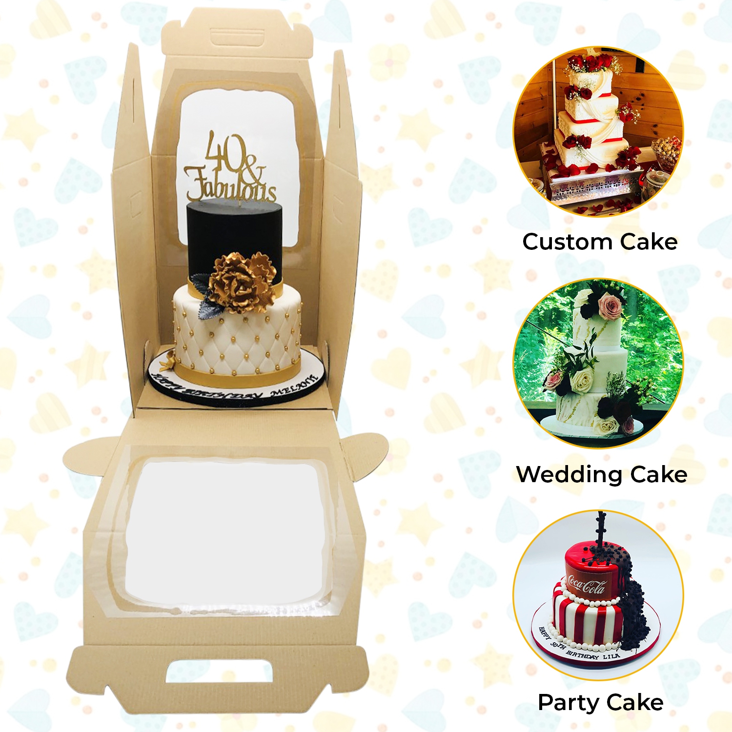 KINREE Lot De 30 Boîtes à Gâteau Blanches De 10,2 X 10,2 X 6