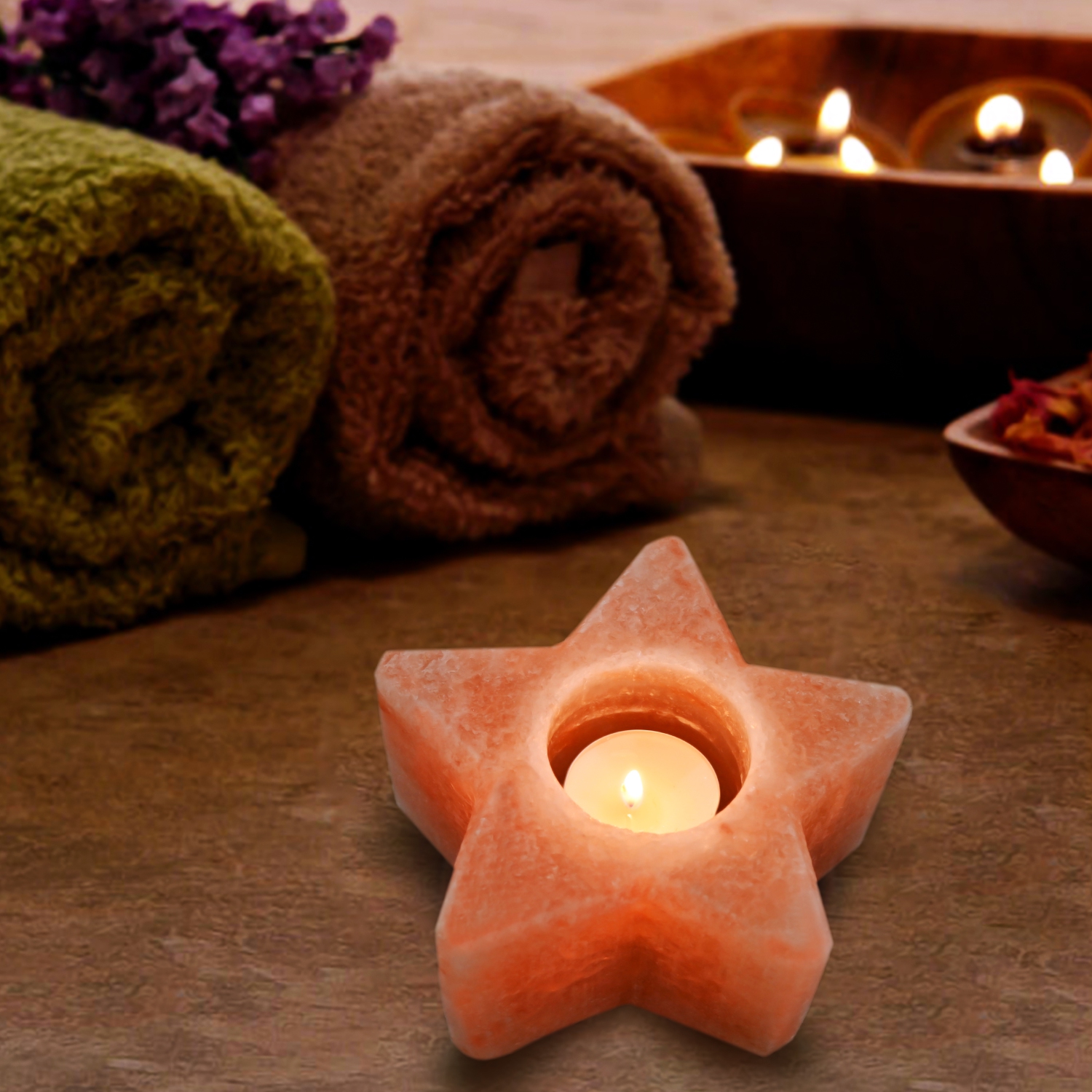 Himalayan Salt - Tea Light Star Shape Best Gift Item