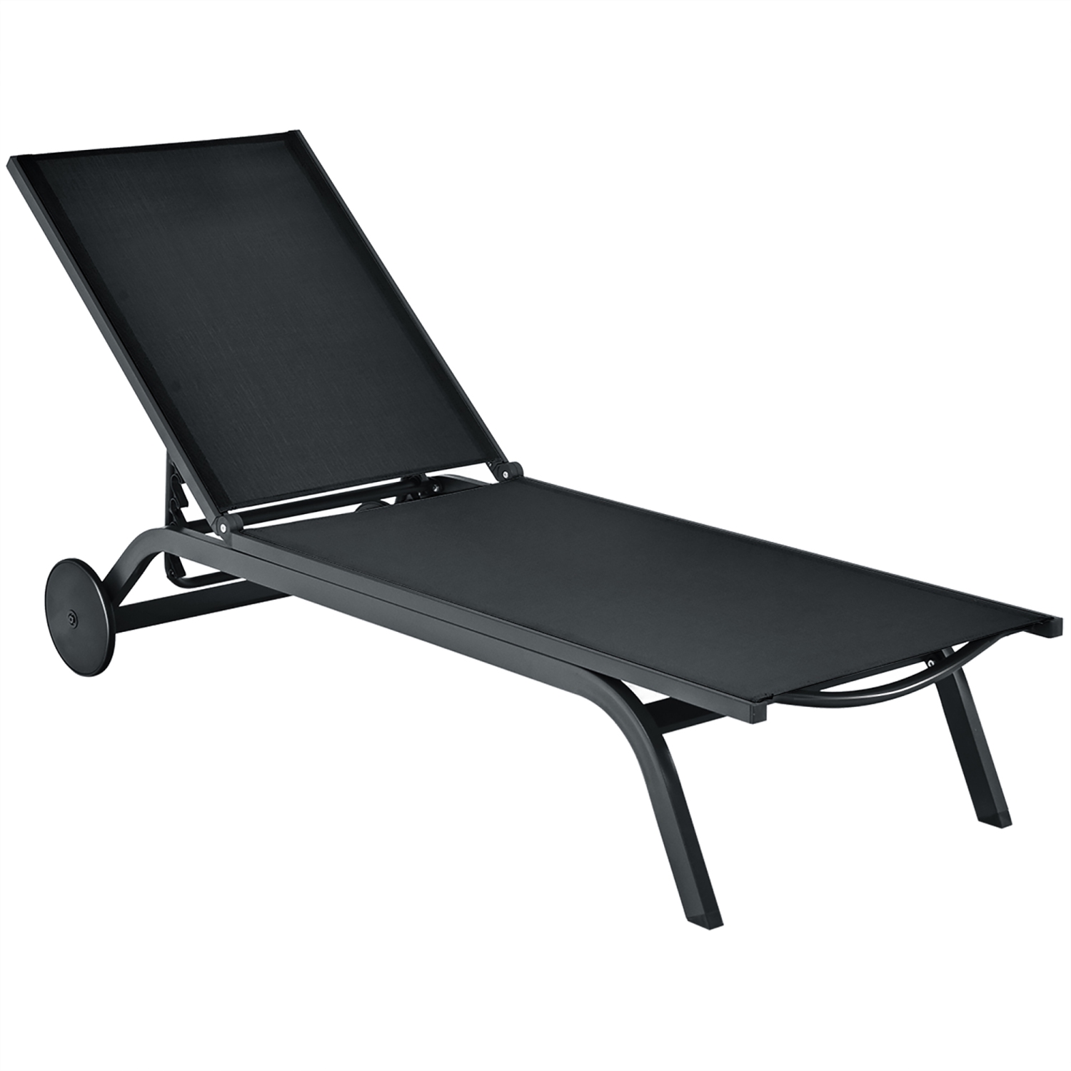 Costway Outdoor Patio Lounge Chair Chaise Reclining Aluminum Fabric Adjustable