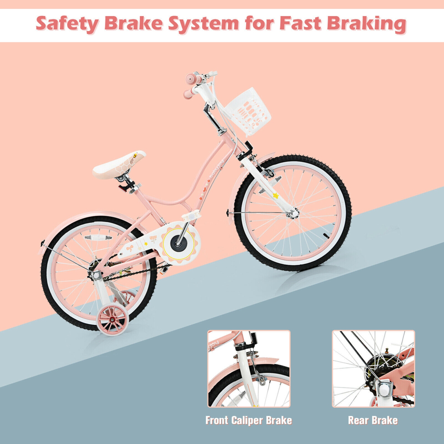 Gymax 18'' Kids Bike Toddlers Adjustable Freestyle Bicycle w/ Training Wheels