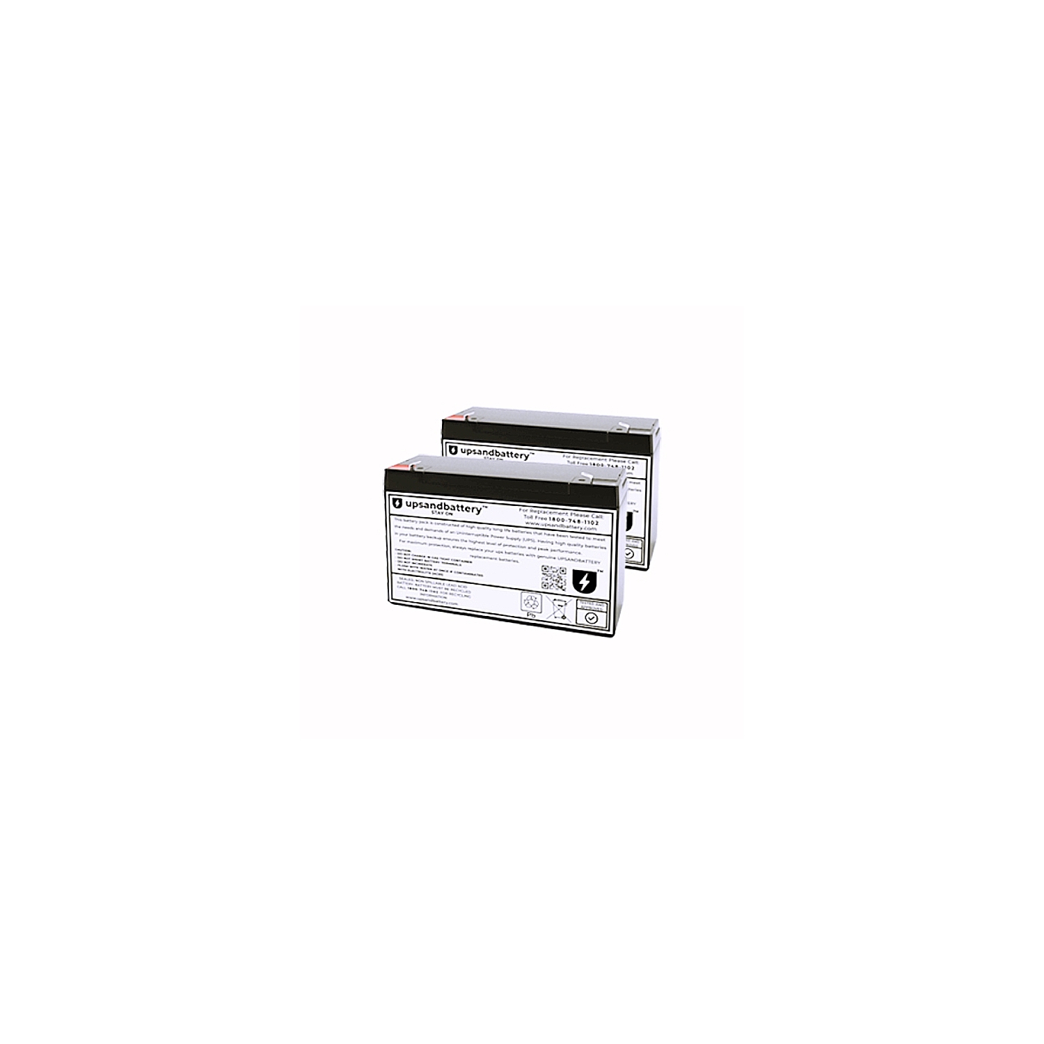 Cyber Power UPS Model UR500RM1U Compatible - High-Rate Discharge Series Replacement Battery Backup Set - UPSANDBATTERY™