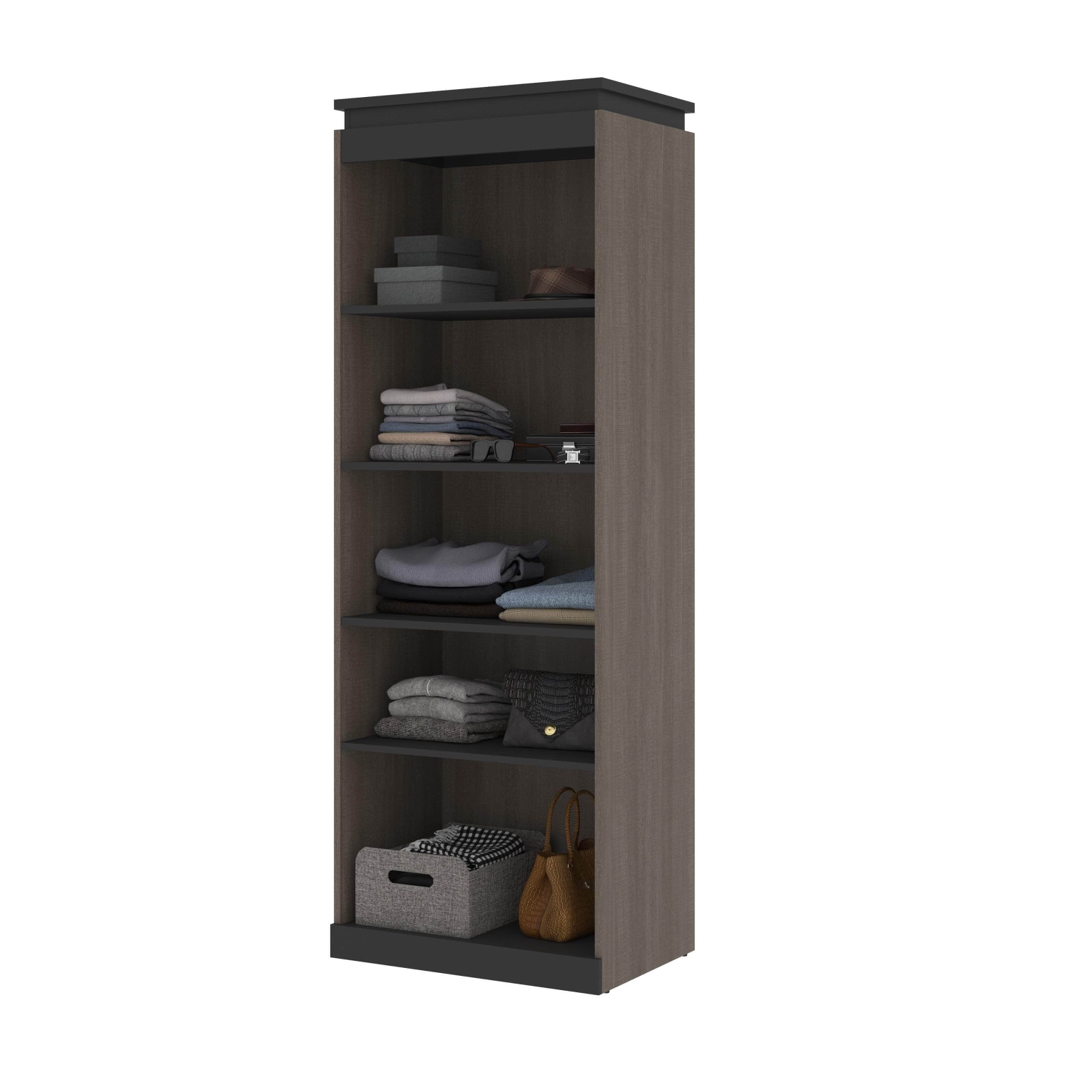 Orion 30"W Shelving Unit - Bark Grey & Graphite