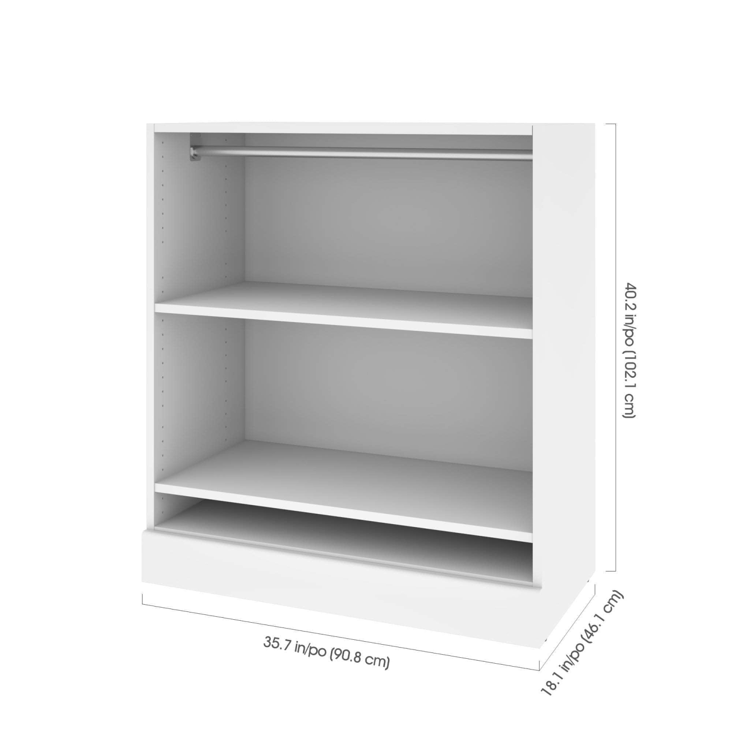 Versatile Low Storage Unit With Rod - White