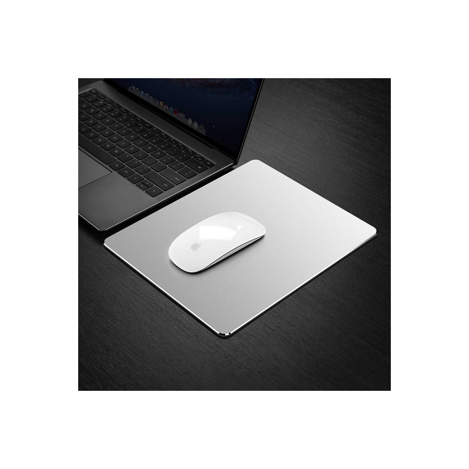 Tapis de souris mince à deux côtés, aluminium et polyuréthane - 200 mm x 240 mm x 2,5 mm