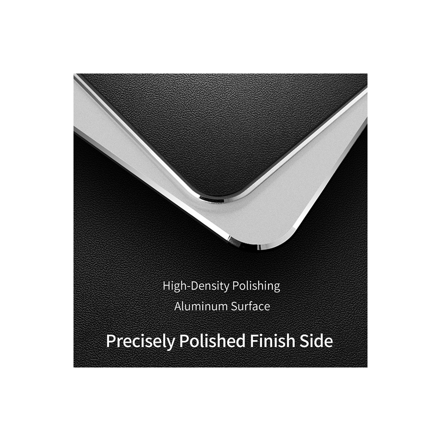 Tapis de souris mince à deux côtés, aluminium et polyuréthane - 200 mm x 240 mm x 2,5 mm