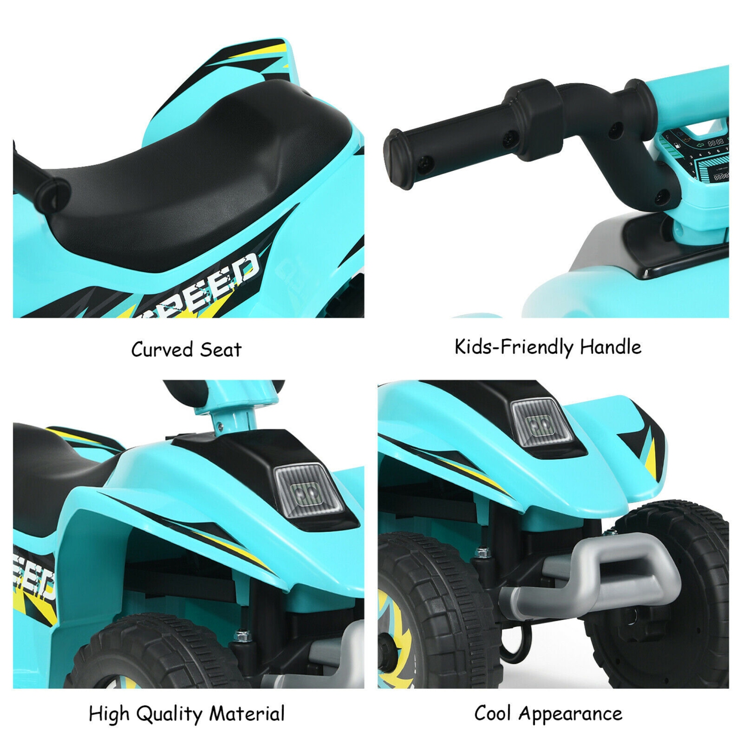 Gymax 6V Kids Electric Quad ATV 4 Wheels Ride On Toy Toddlers Forward & Reverse