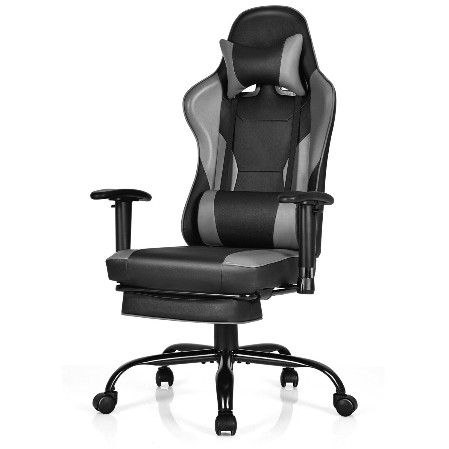 Gymax Massage Gaming Chair Racing Computer Task Chair Recliner w/Footrest