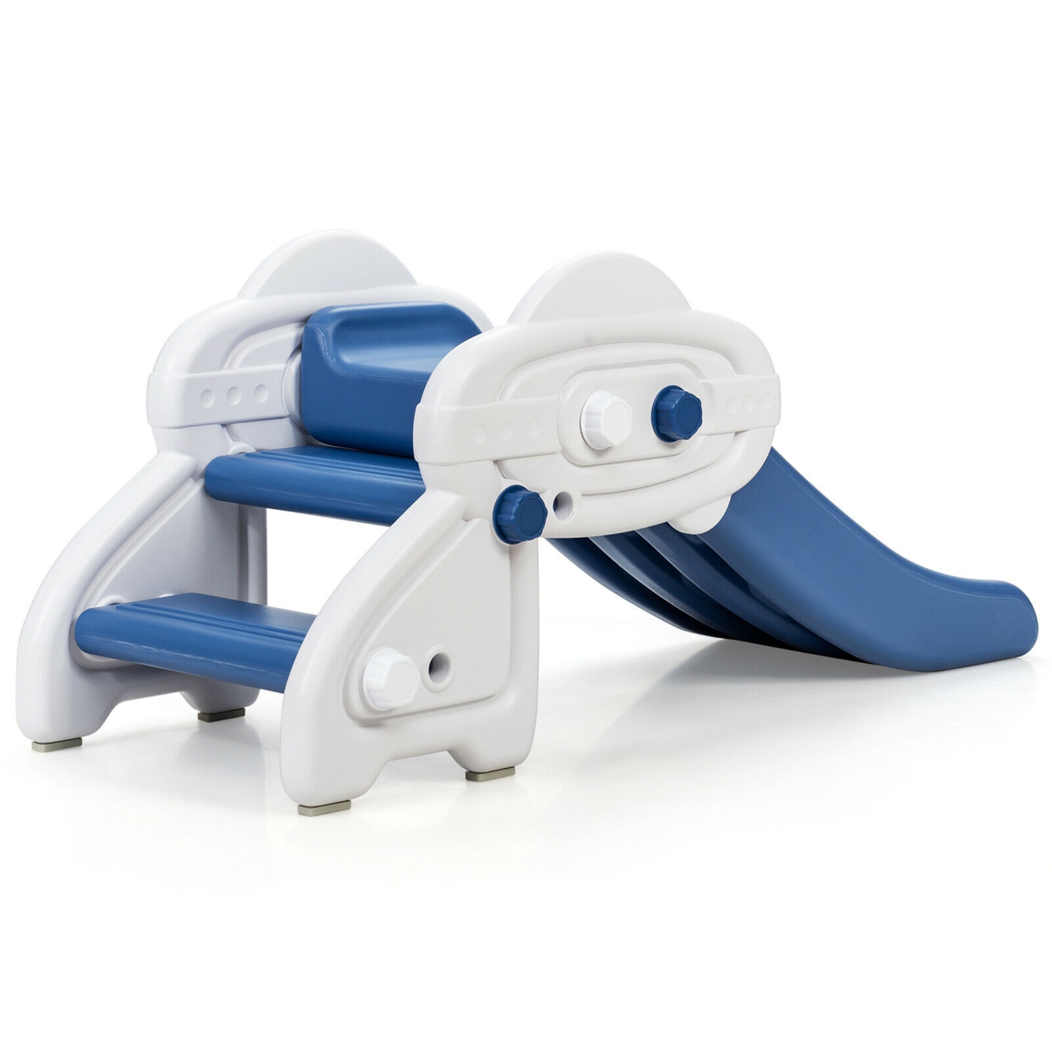 Gymax Baby Slide Indoor First Play Climber Slide Set for Boys Girls Blue/Gray