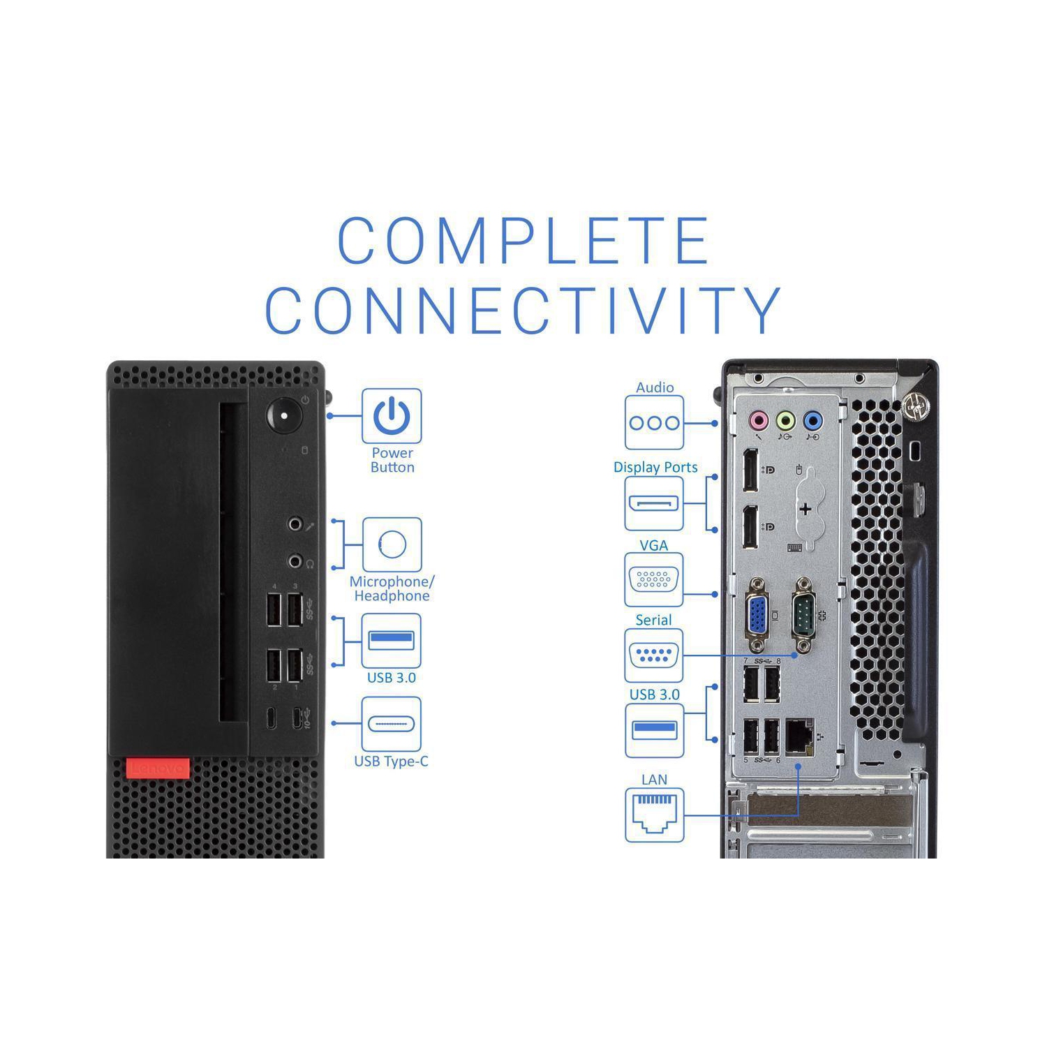 Refurbished - Lenovo ThinkCentre M910s Desktop Computer SFF - Intel Core i5 (6th Gen) i5-6500T 3.2 GHz -16GB DDR4 RAM - 512GB SSD - Windows 10 Pro