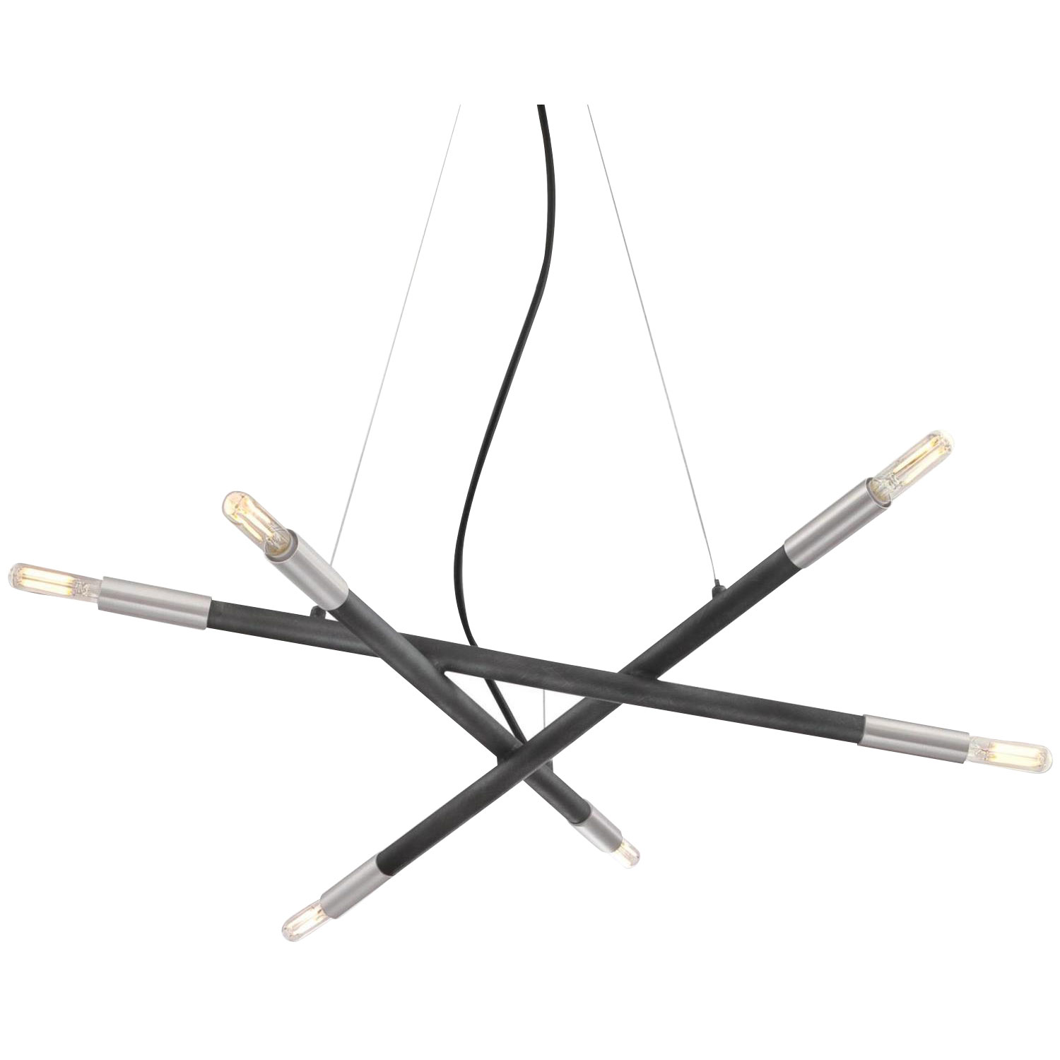 Lustre moderne et industriel de Felix - Nickel brossé