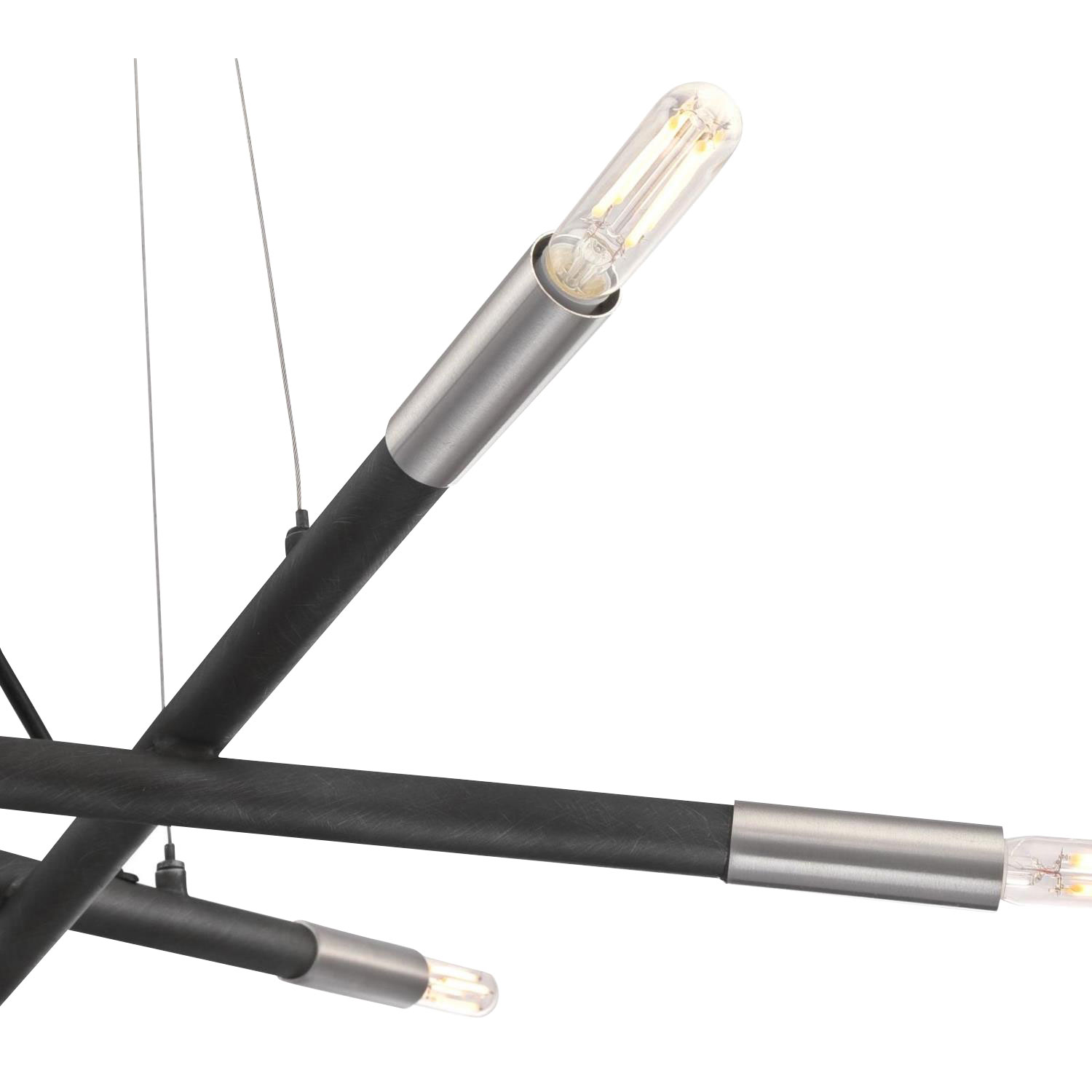 Lustre moderne et industriel de Felix - Nickel brossé