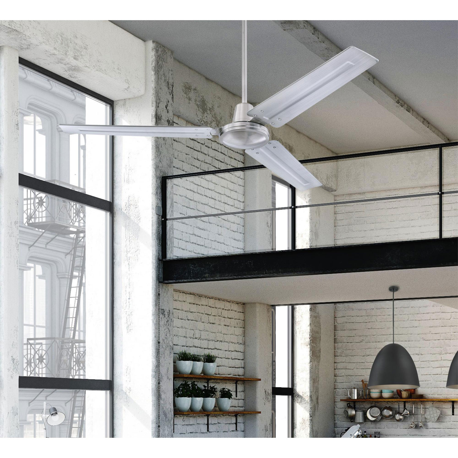 Westinghouse Jax Industrial-Style 56" Indoor Ceiling Fan – Brushed Nickel