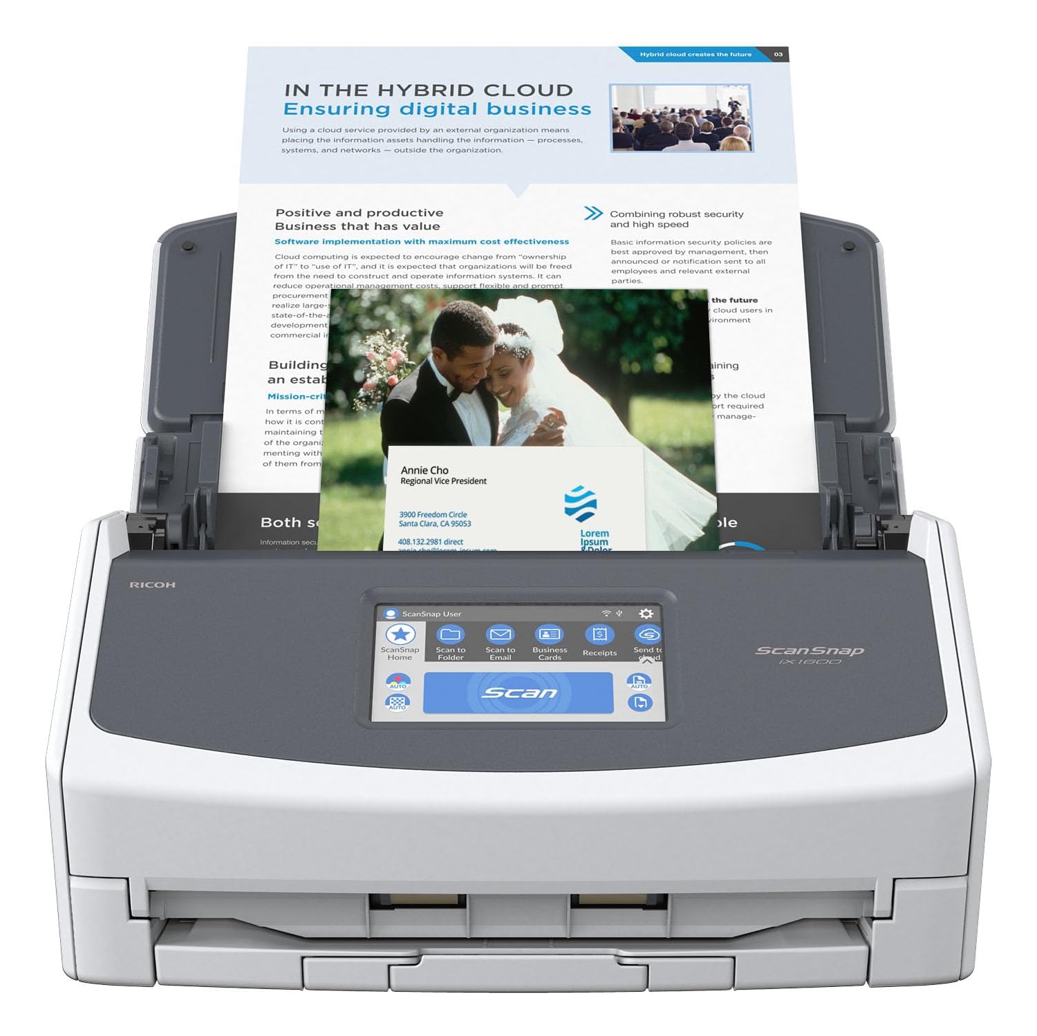 Ricoh Scansnap iX1600 Touch Screen Scanner - White (PA03770