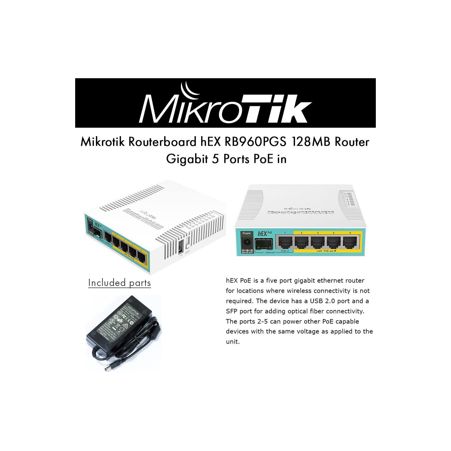 MikroTik Routerboard hEX PoE RB960PGS 5 Port Gigabit Ethernet Router