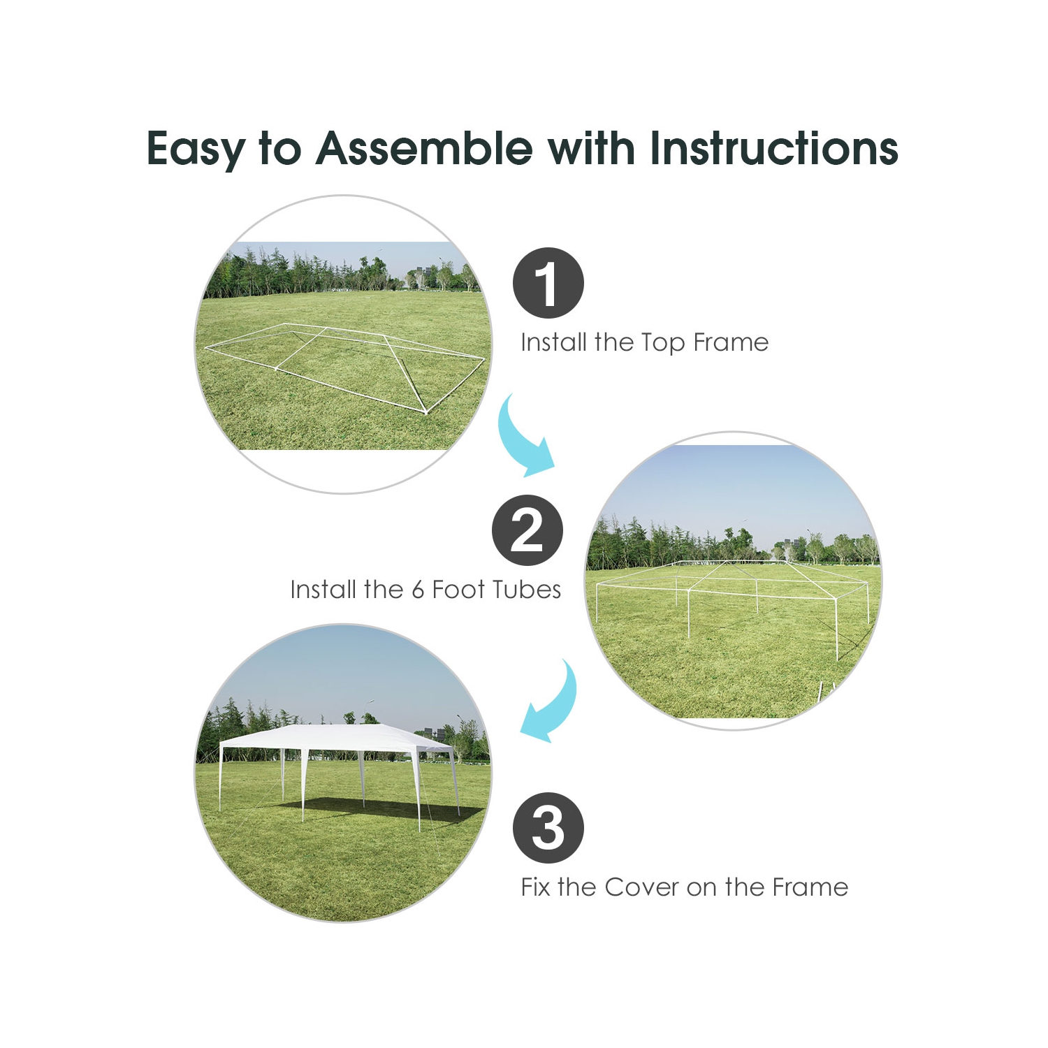 Costway 10'x20' Outdoor Party Wedding Tent Heavy Duty Canopy Pavilion