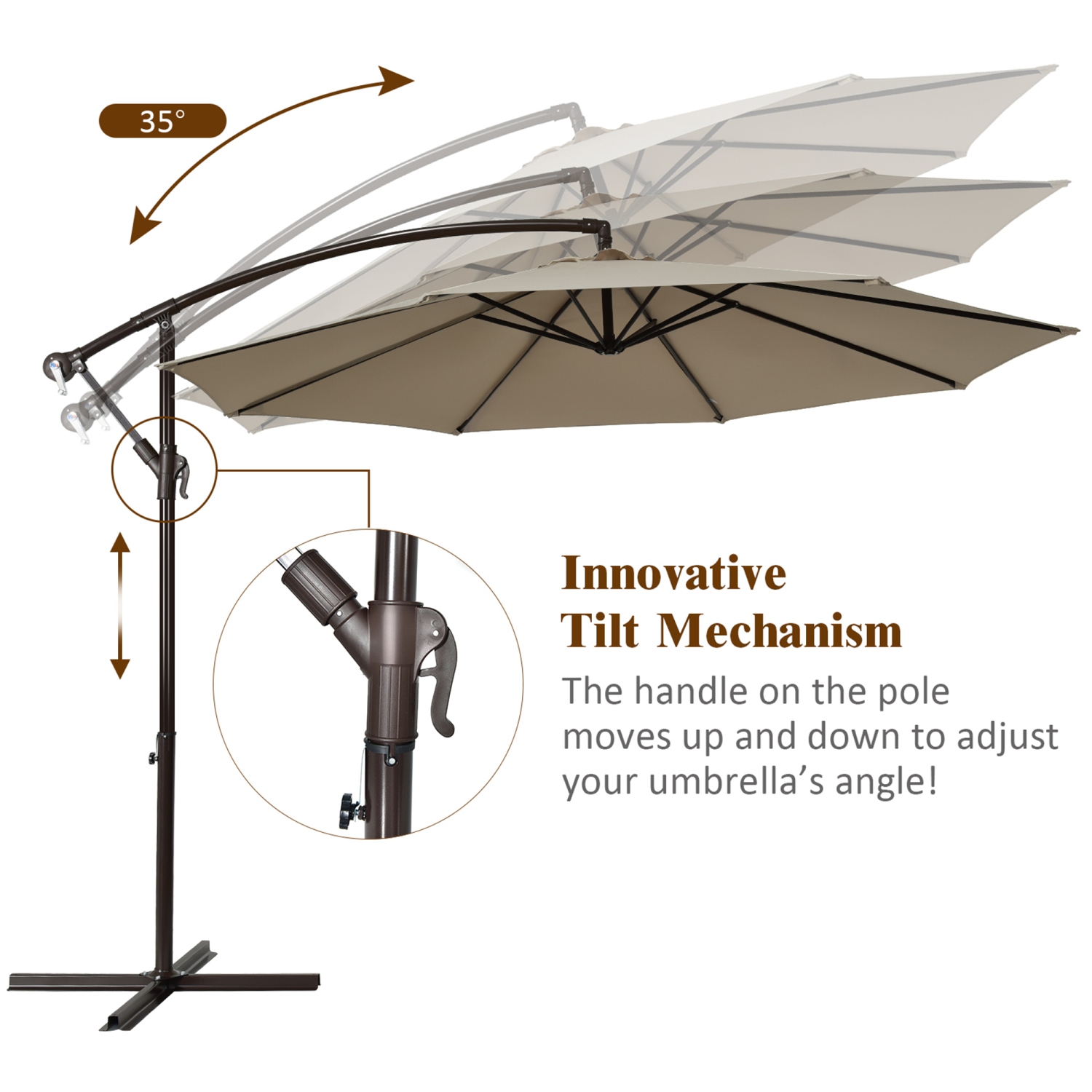 Parasol déporté Gymax – 3m