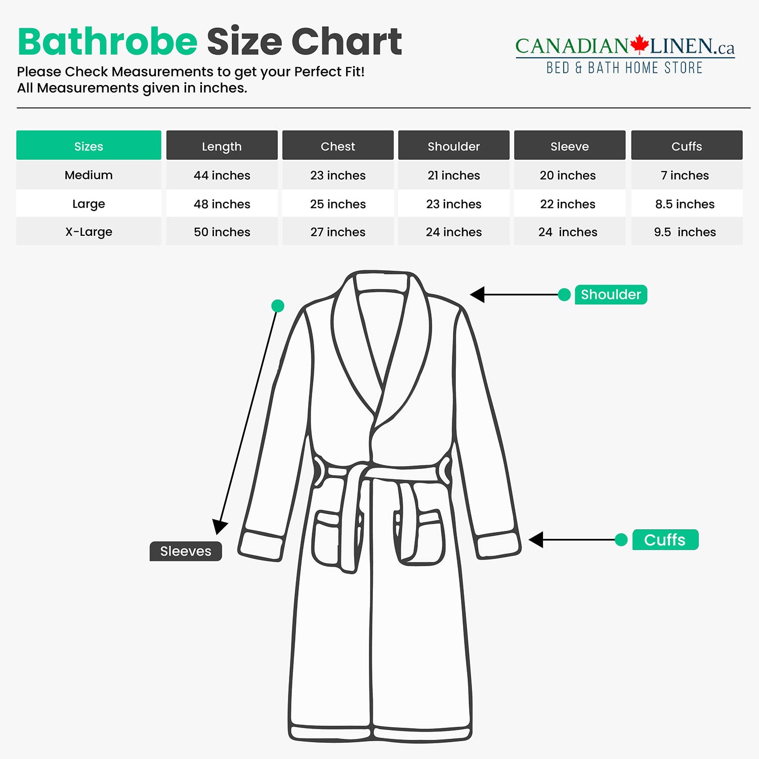 Canadian Linen Everest Shawl Collar Cotton Terry Bathrobe, 100% Ring Spun Cotton 350 GSM Housecoat Unisex Two Large Pocket Sleepwear - Super Soft