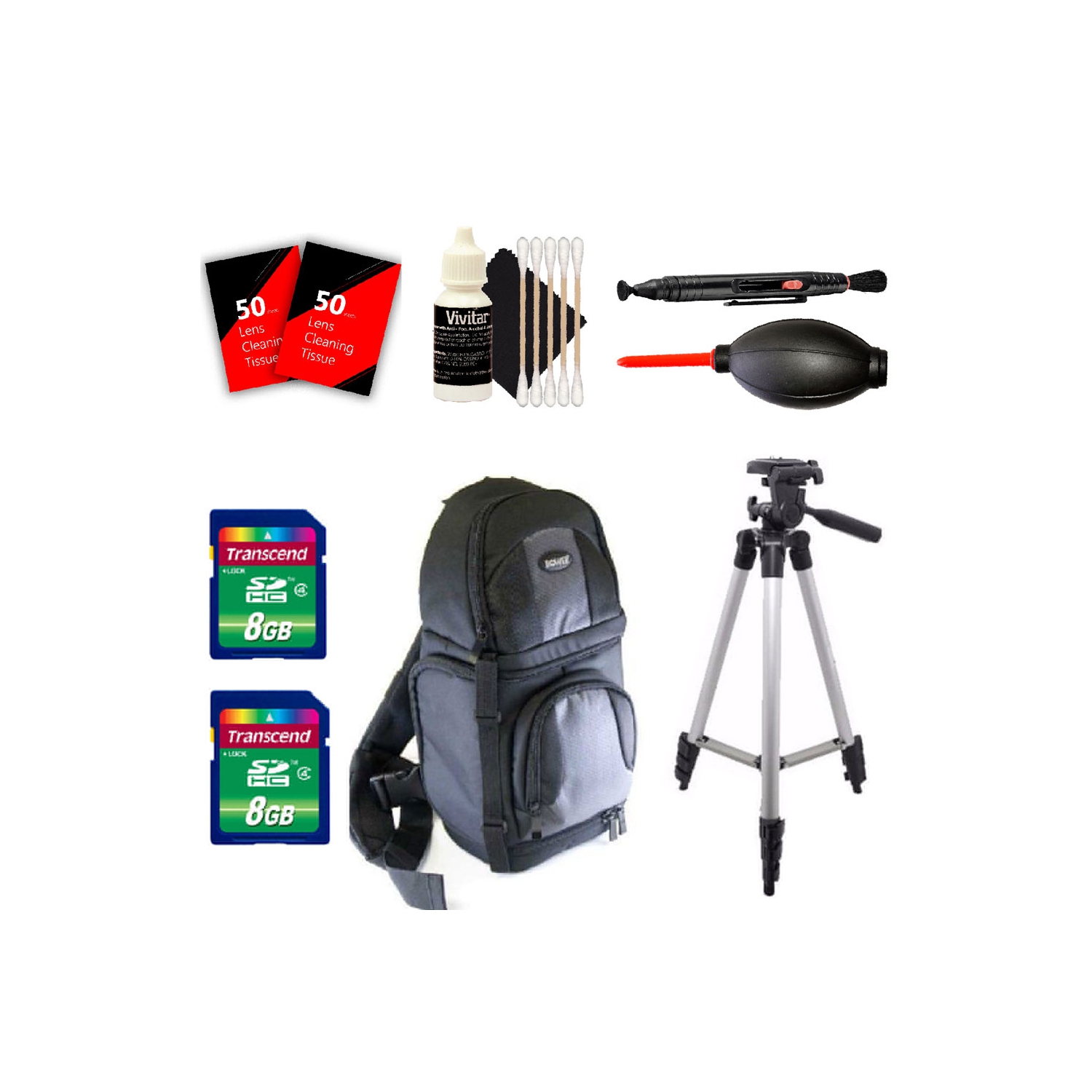 Tall Tripod, BackPack, Memory Cards and More for Canon Eos Rebel T5 T5i T6 T6i T6s 70D 80D and All Digital Cameras