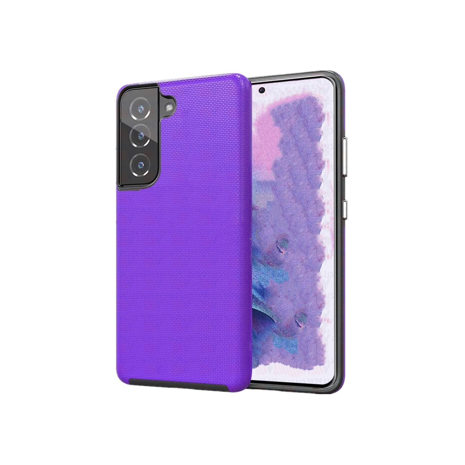 【CSmart】 Slim Fitted Hybrid Hard PC Shell Shockproof Scratch Resistant Case Cover for Samsung Galaxy S21 Plus, Purple