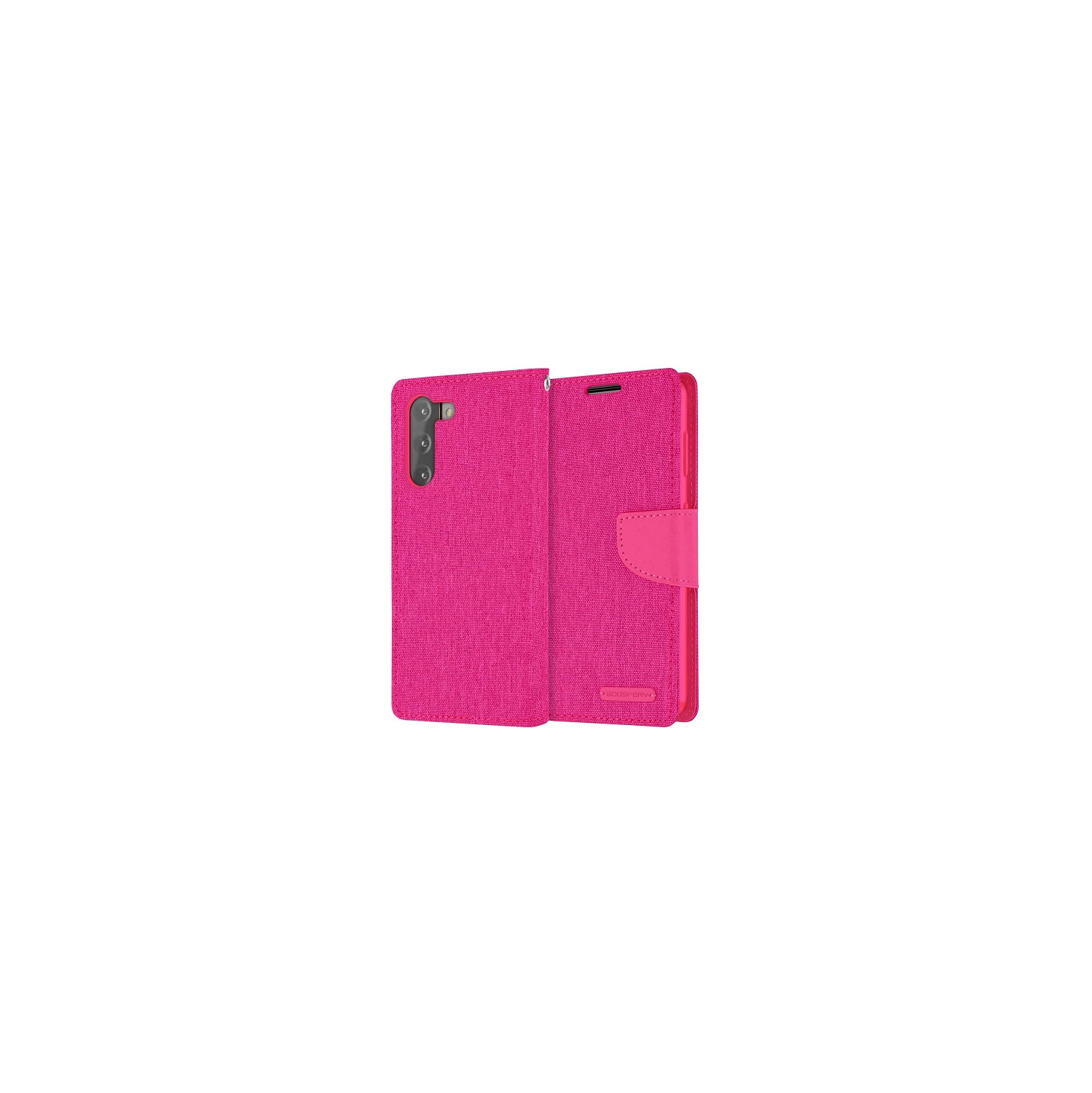 TopSave Goospery CANVAS Card Slot Fabric Folio Wallet Flip Case For Samsung S21 Plus, Pink
