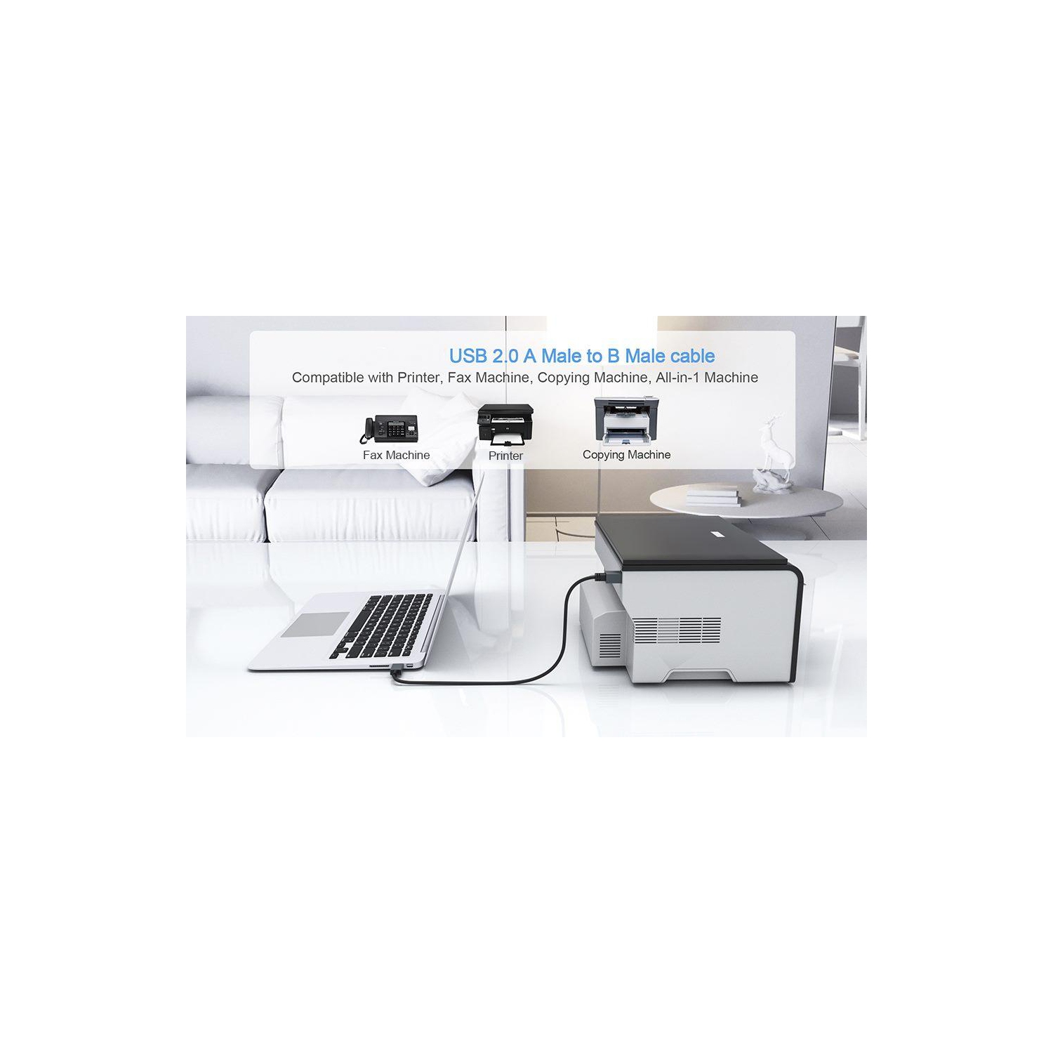 USB Printer Cable USB 2.0 A Male to B Male 5M