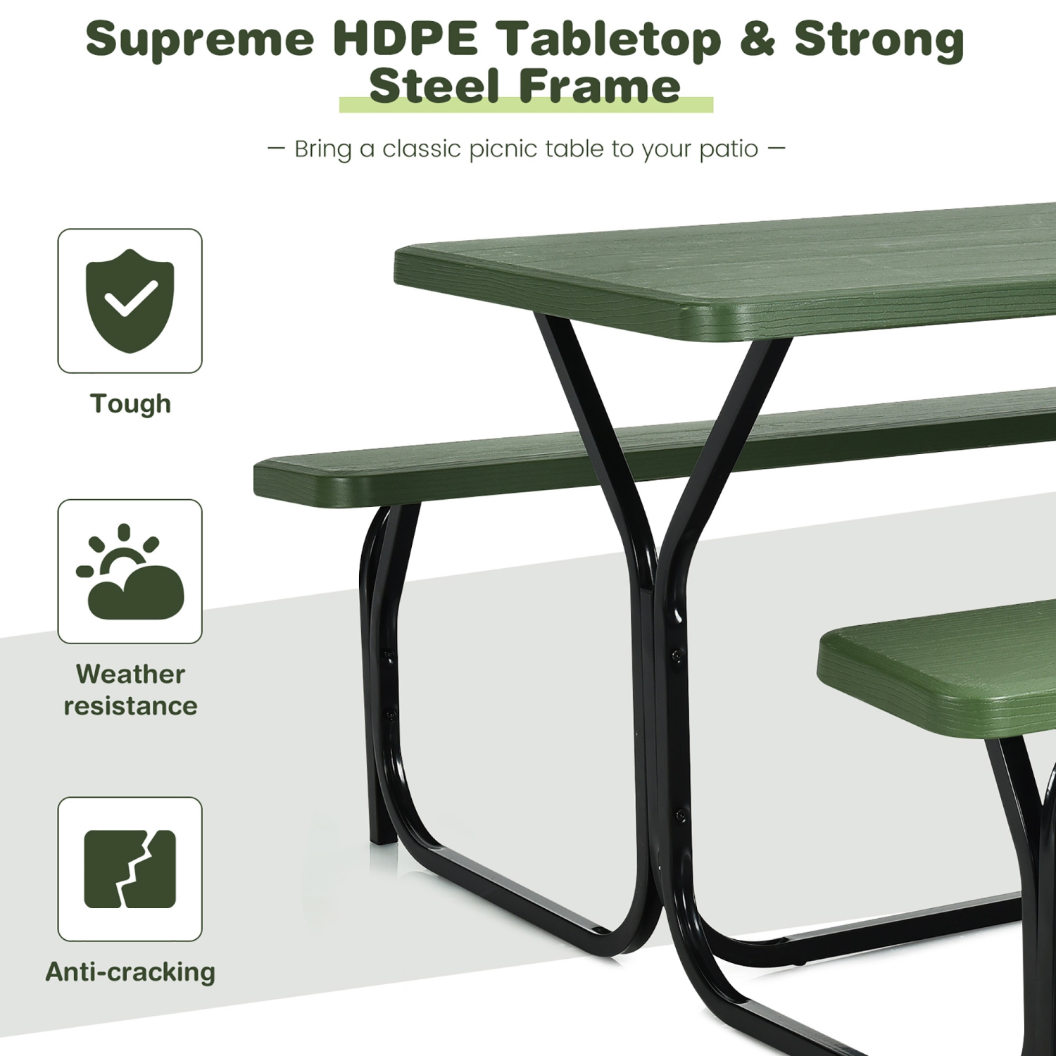 Table de pique-nique Gymax