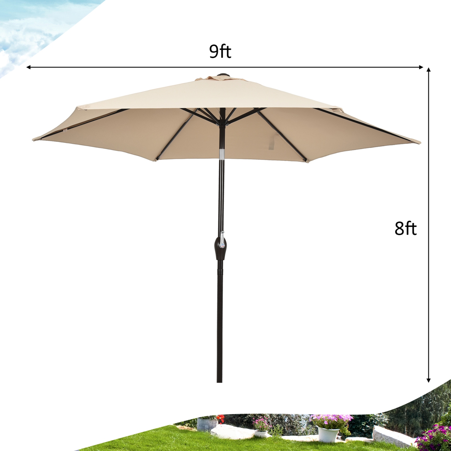 Parasol 2,8m Gymax