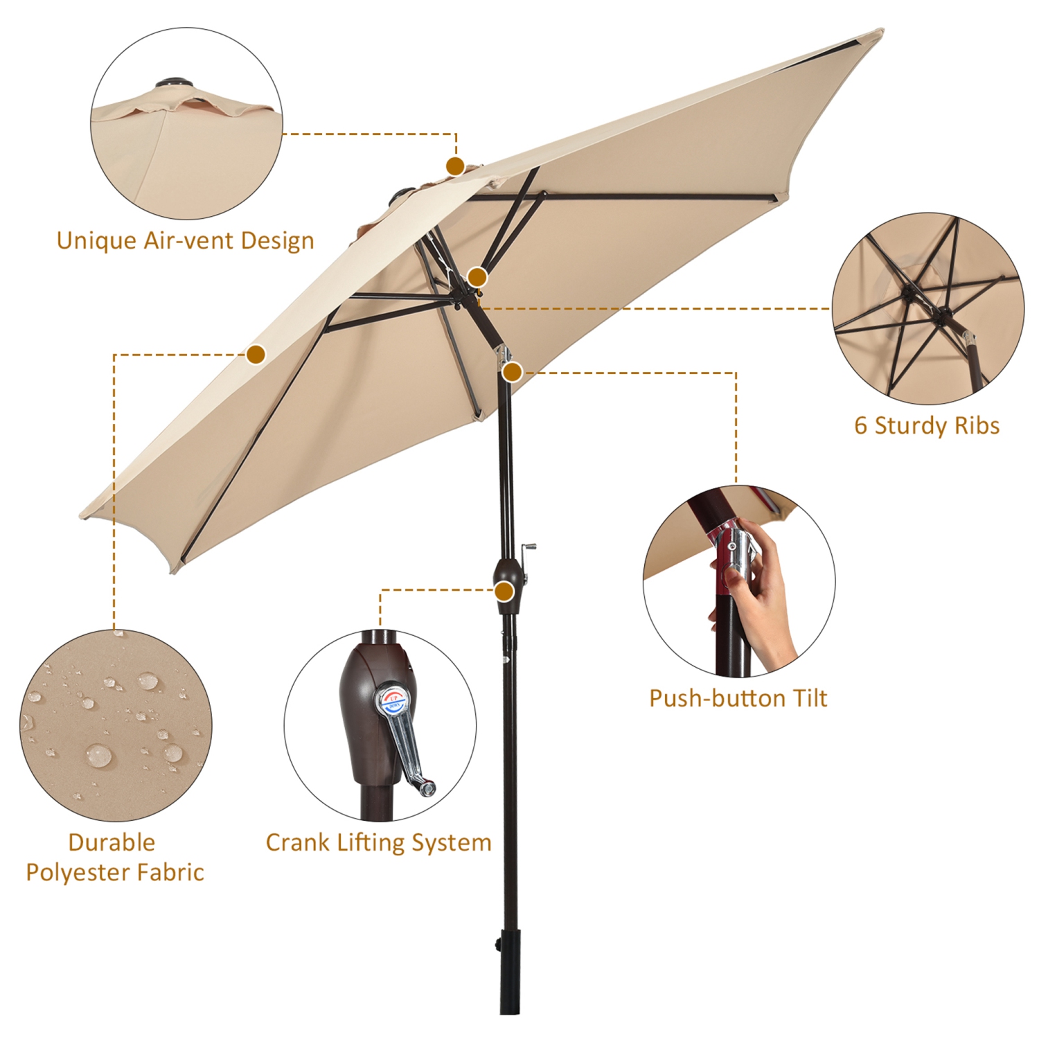 Parasol 2,8m Gymax