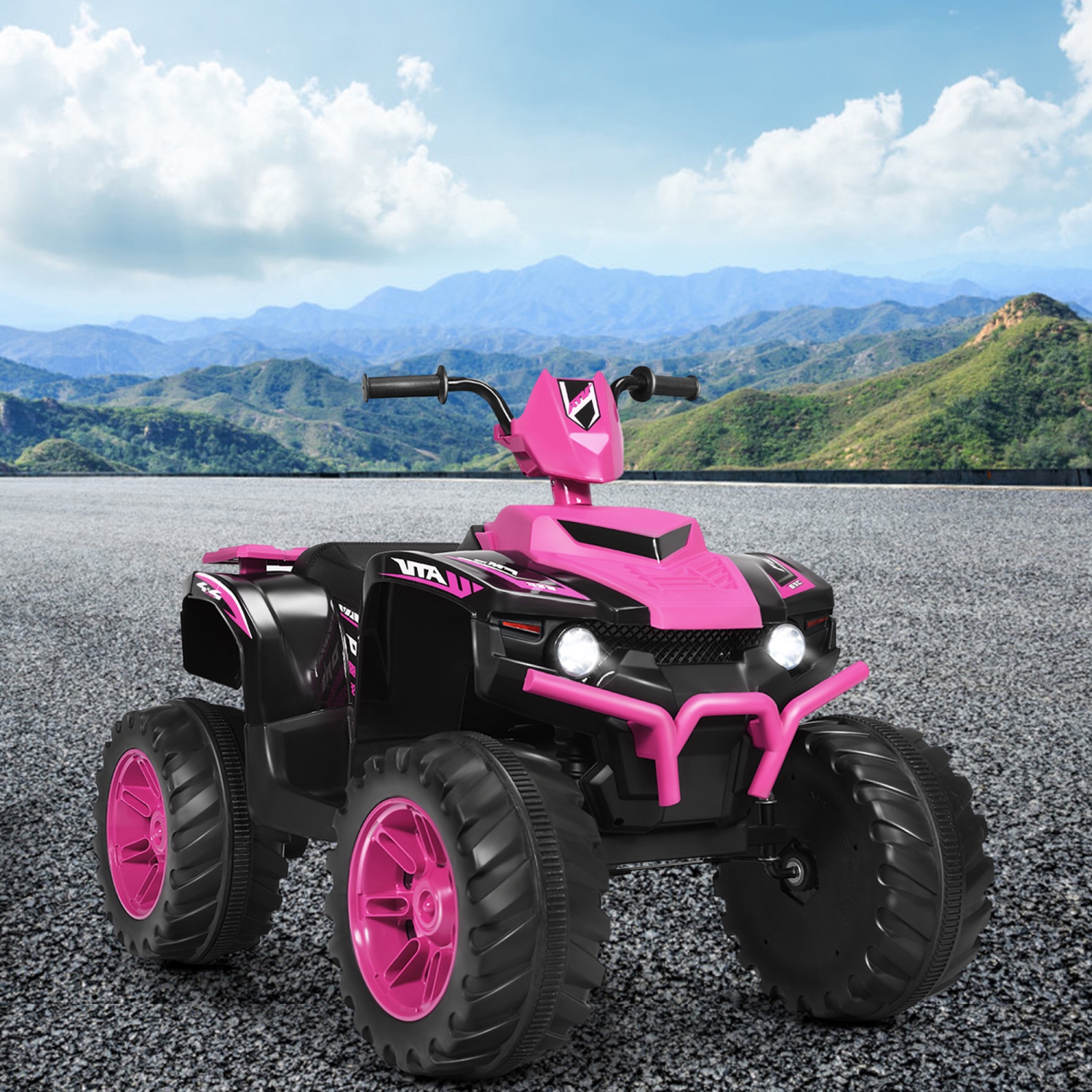 Voiture électrique 12 V de Marque Gymax Pour Enfants Quad 4 Roues Tout Terrain Avec Musique Et Lumière LED Rose