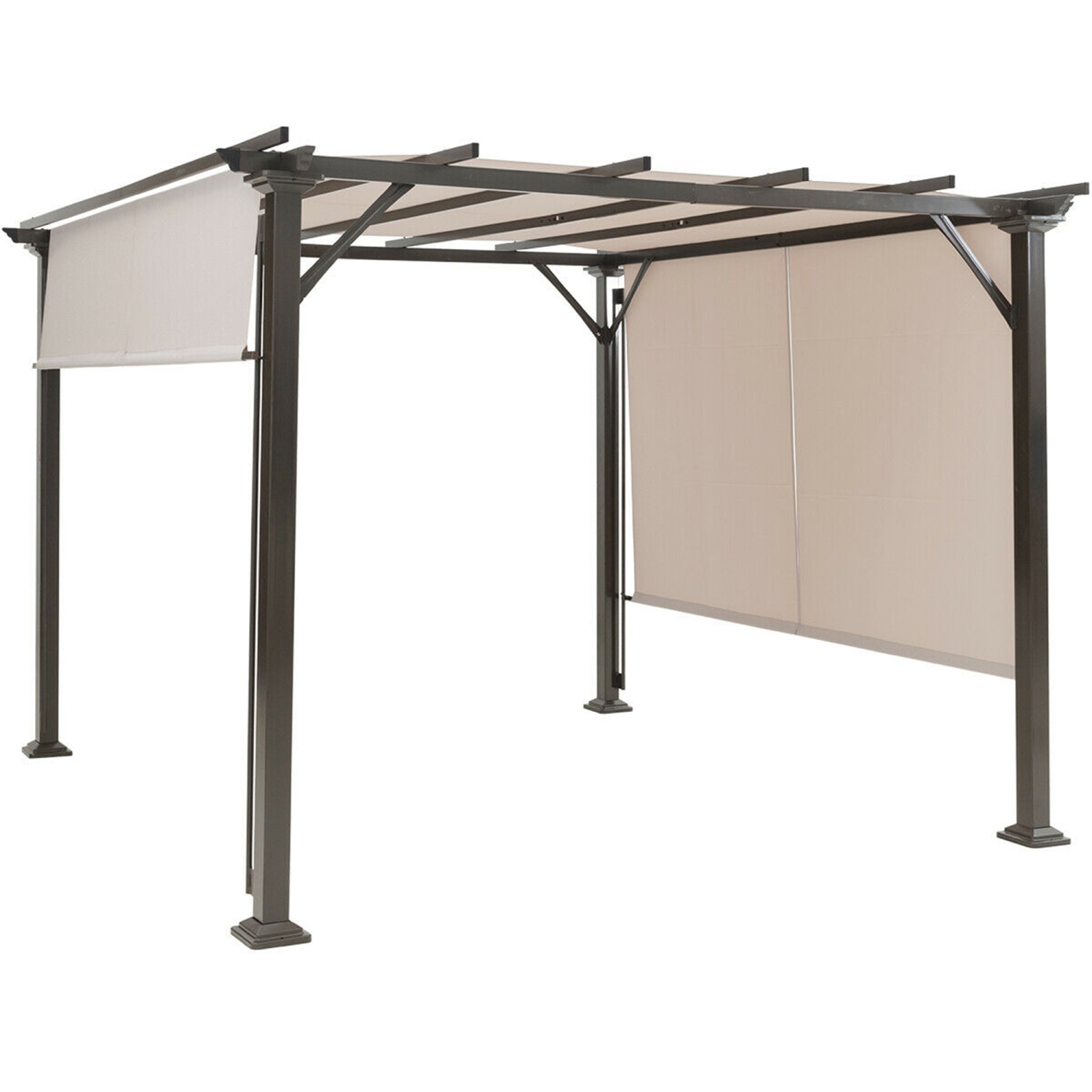 Gymax 10' X 10' Pergola Kit Metal Frame Gazebo &Canopy Cover Patio Furniture Shelter