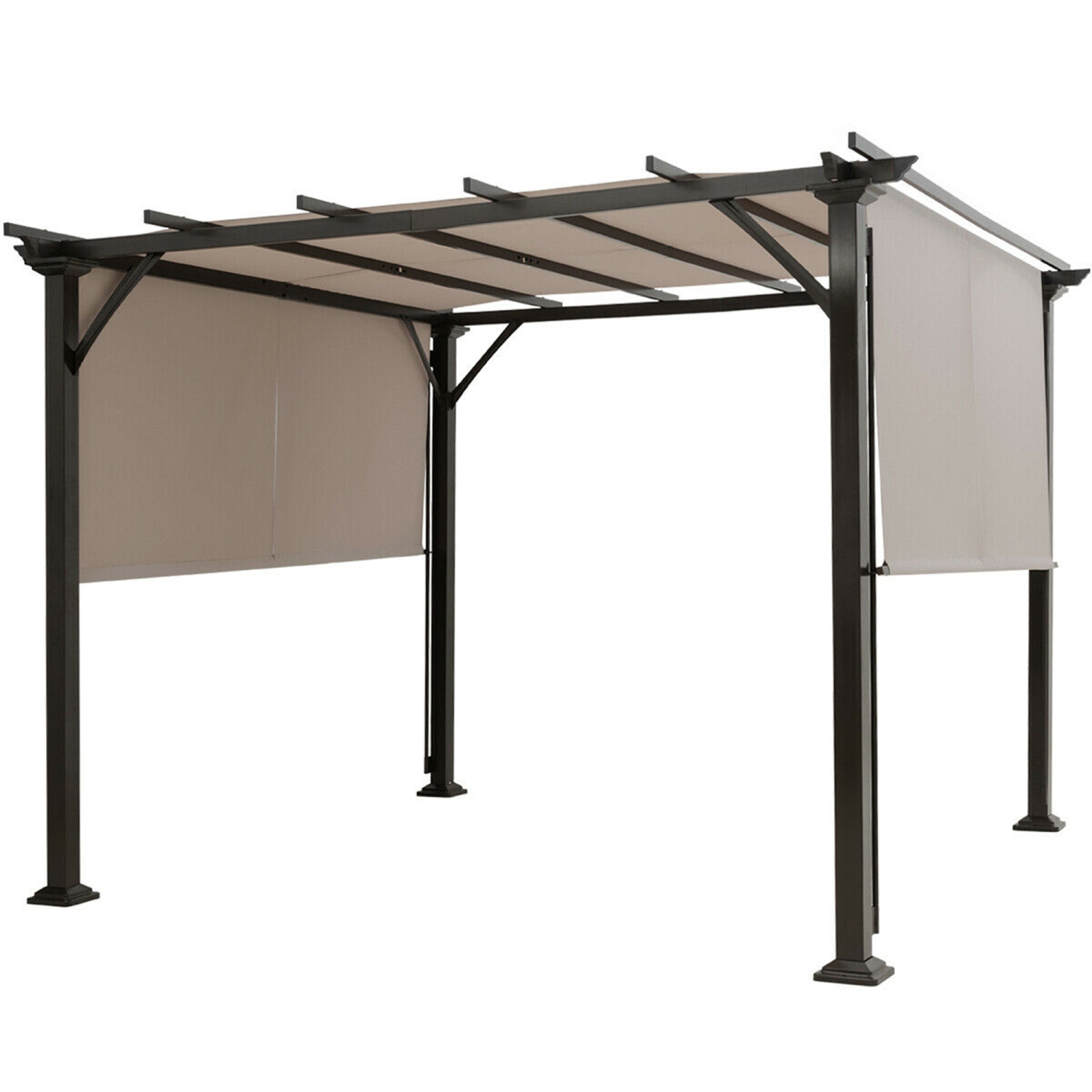 Gymax 10' X 10' Pergola Kit Metal Frame Gazebo &Canopy Cover Patio Furniture Shelter