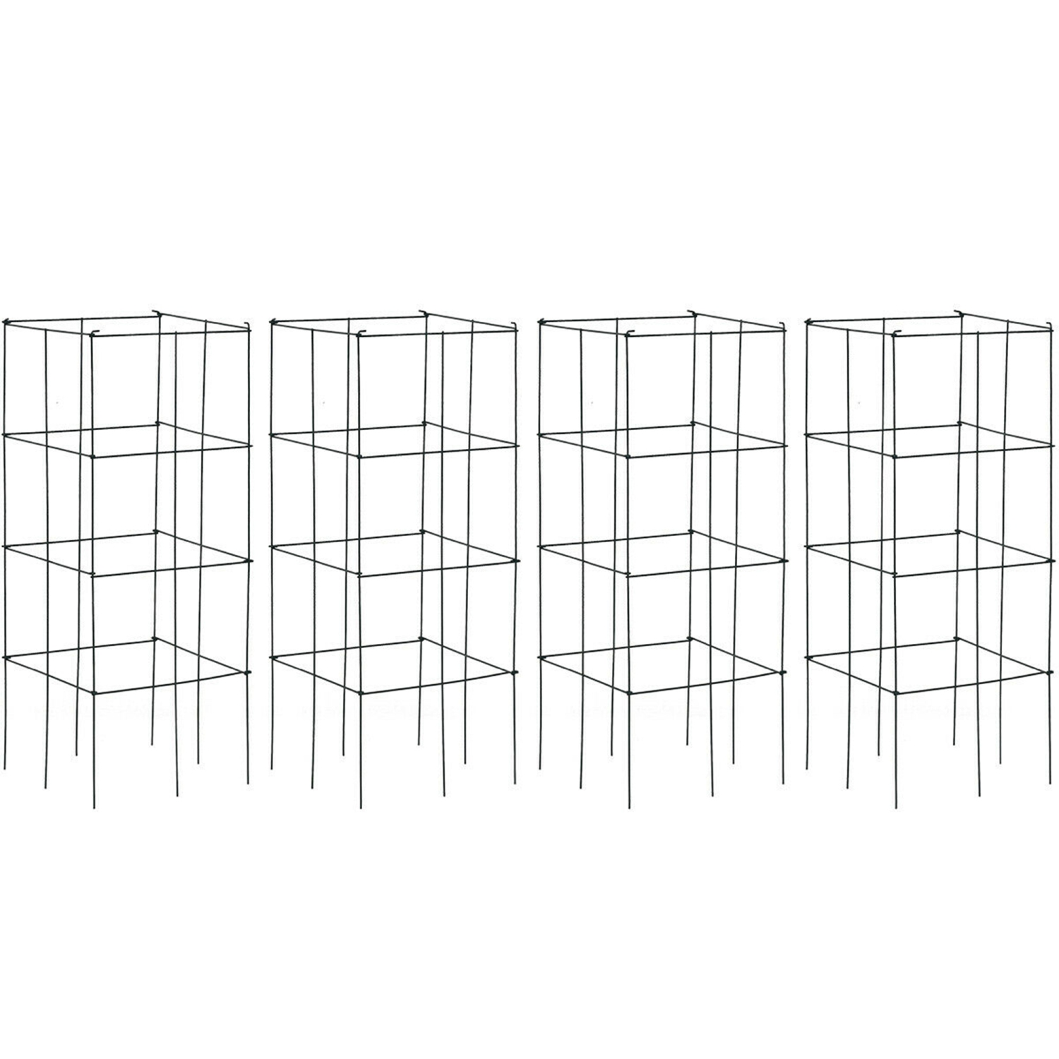 Gymax 4 Pack Tomato Cages Garden Cages Stakes Plant Trellis 16'' x 16'' x 39''