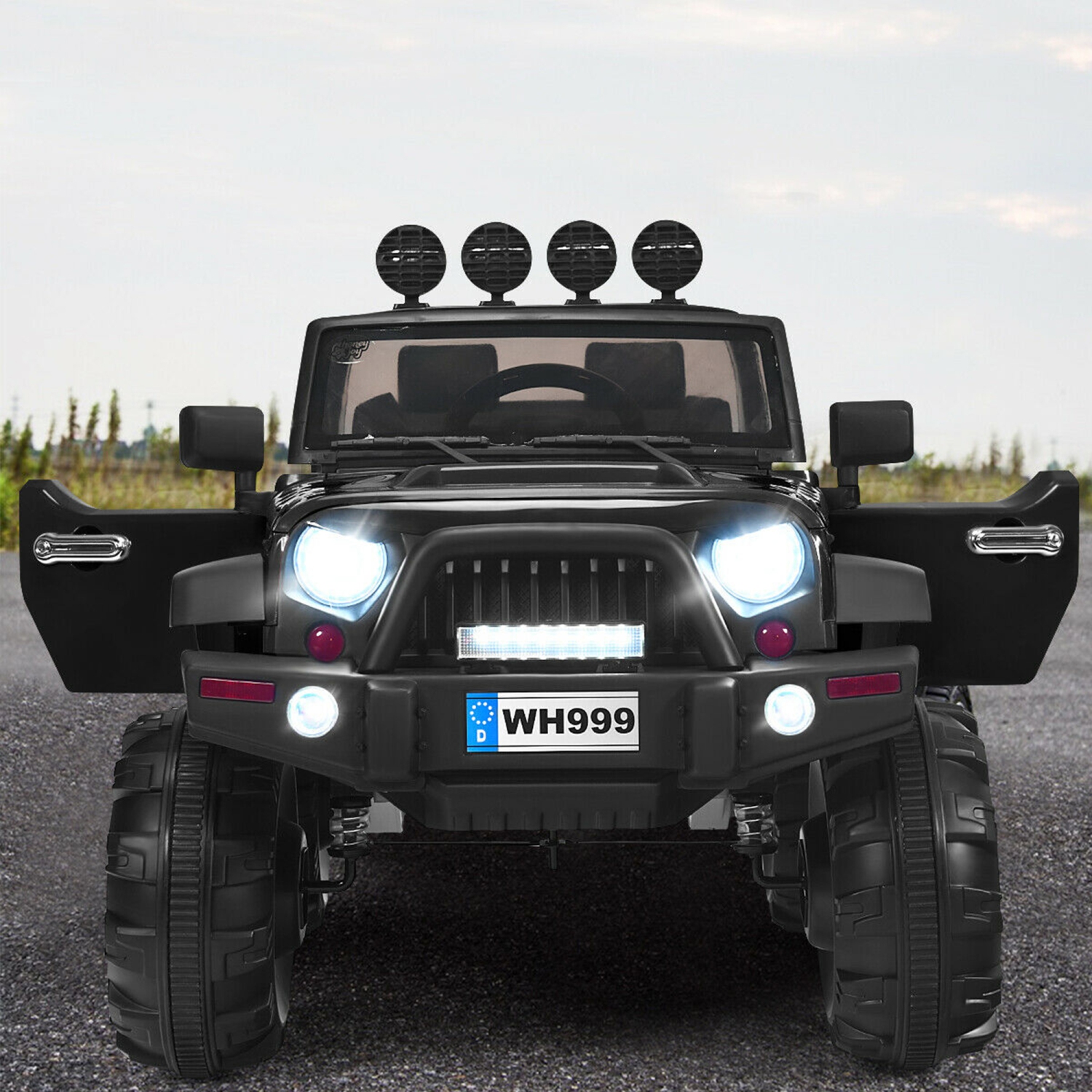 Gymax Electric Kids Ride On 12V Truck Car w/ MP3 Remote Control Black/Pink/Red/White