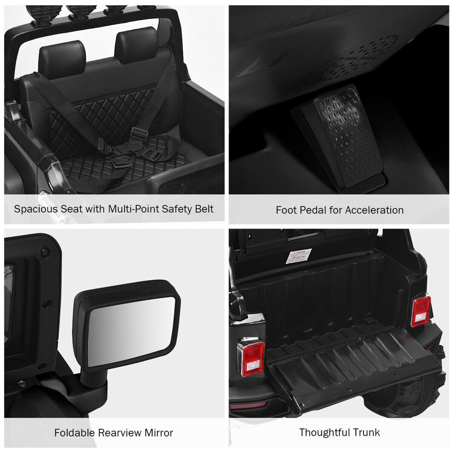 Gymax Electric Kids Ride On 12V Truck Car w/ MP3 Remote Control Black/Pink/Red/White