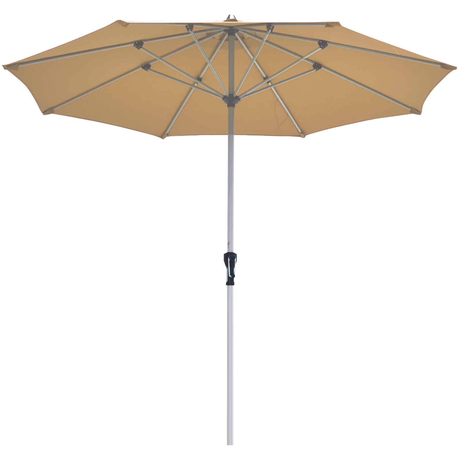 Gymax 9Ft Patio Outdoor Umbrella Market Table Umbrella w/ Crank 8 Ribs Beige