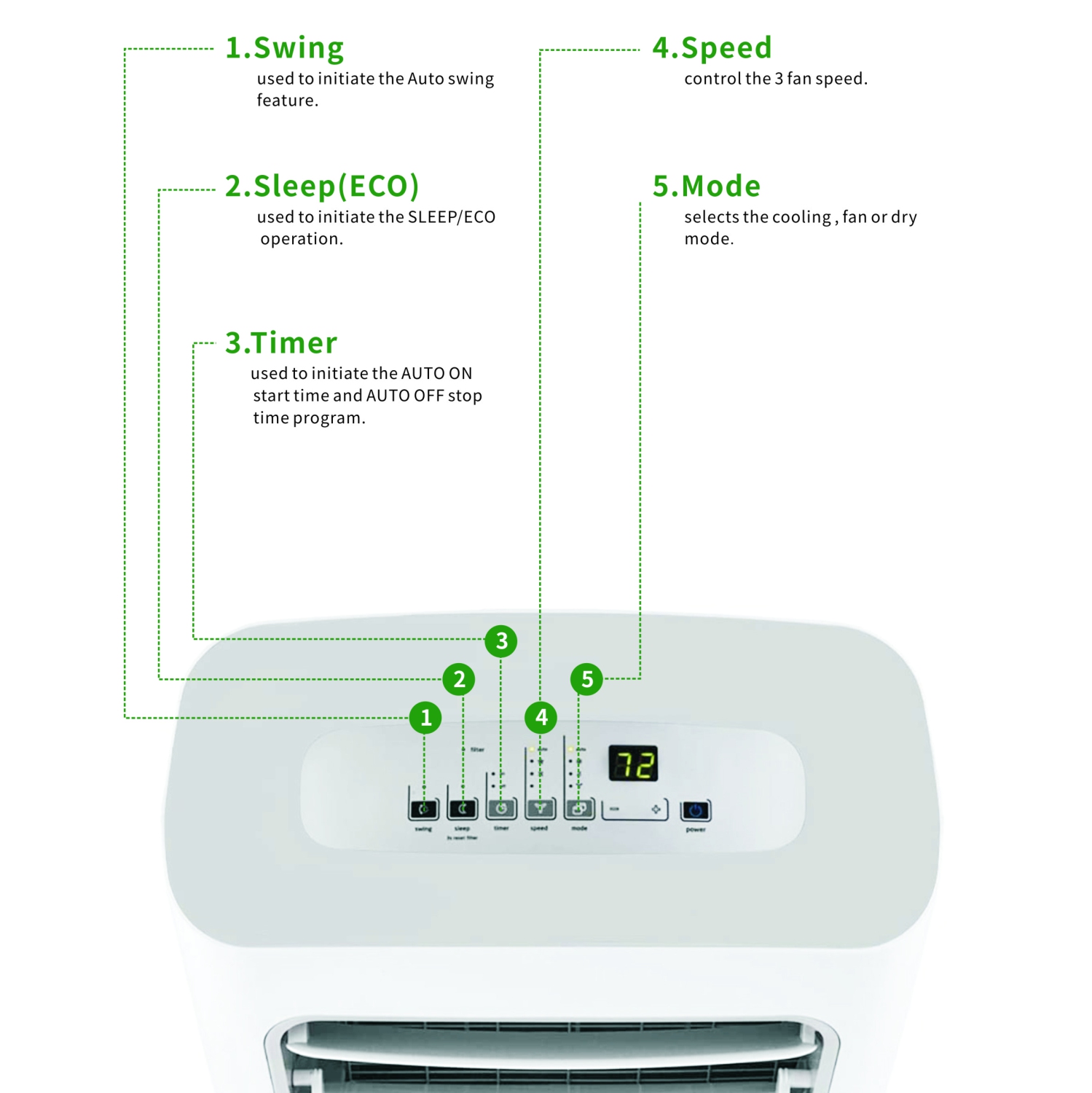 Eco-Air Portable Air Conditioner with Smart Wi-Fi Control