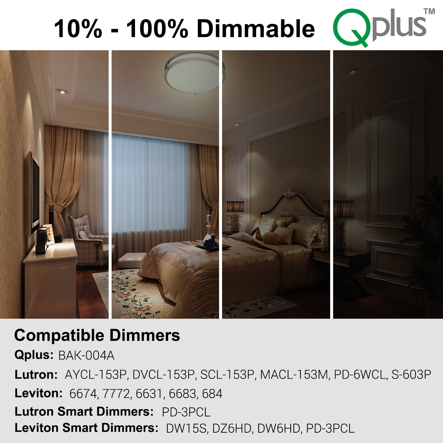 Plafonnier à DEL de 14 po, 25 W, 1680 lumens, nickel brossé-3000K, blanc chaud, paq. 1