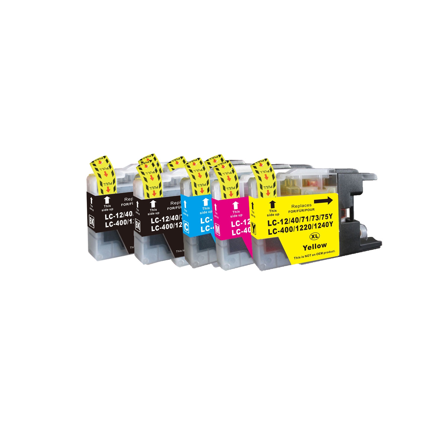 Toner4u - Cartouche d’encre compatible LC-71, LC-75, paquet de 5 pour imprimantes Brother LC71, LC75, MFC-J280W, MFC-J425W, MFC-J430W, MFC-J435W,