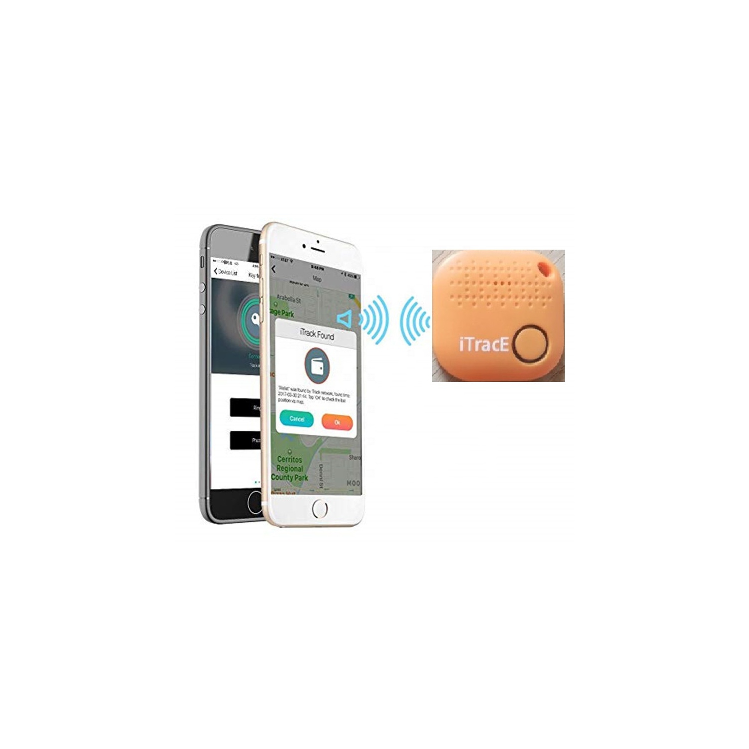 (2021) BUY 3 GET 1 FREE ITracE 2 Smart Tracker Easy Key Finder -Bluetooth item trackers WITH Camera remote (ORANGE COLOUR)