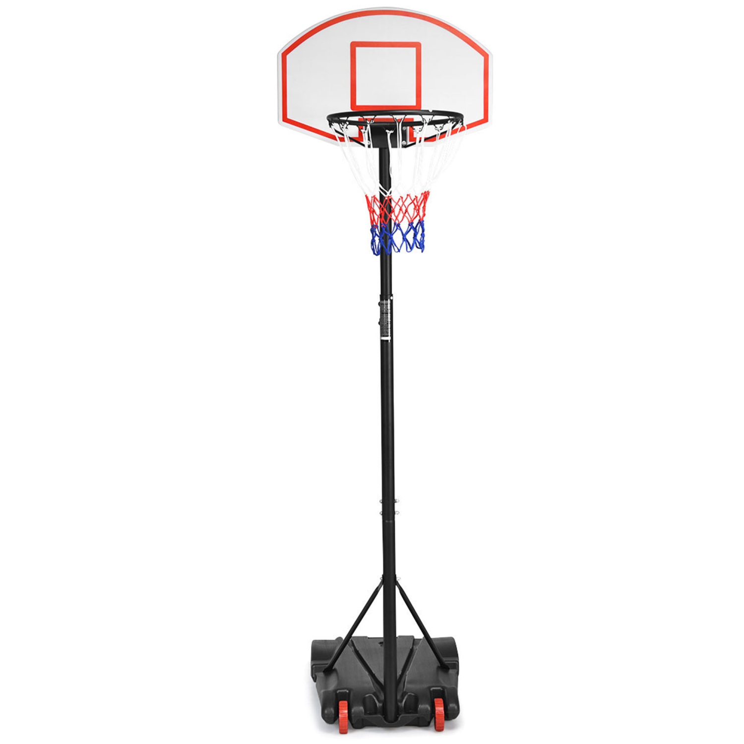 GYMAX Panier de basket-ball portable, système de basket-ball réglable avec  filet de rechange, roues de transport et panneau arrière incassable, but de  basket-ball intérieur et extérieur pour enfants et jeunes : 