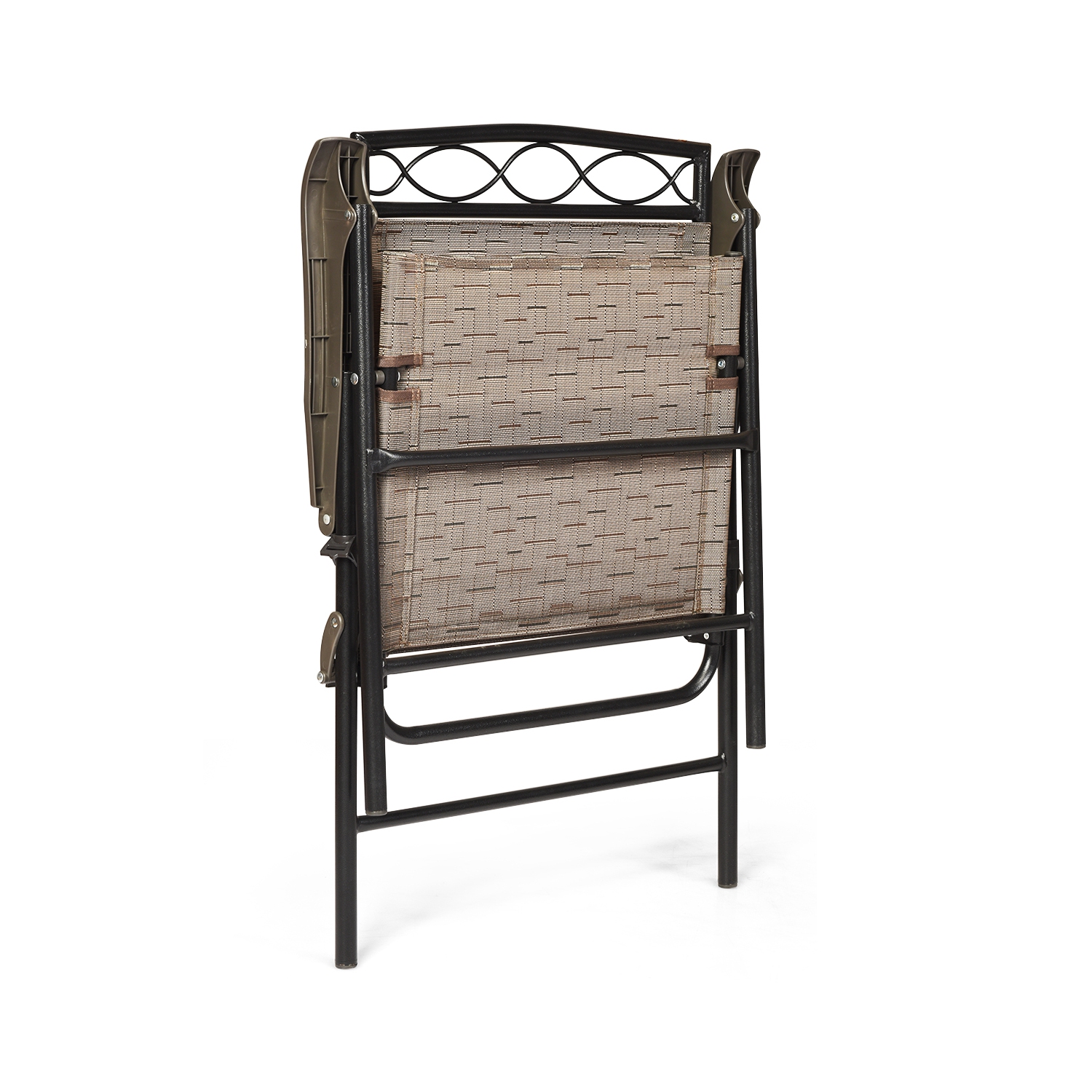 Gymax 4PCS Folding Chairs Patio Garden Outdoor w/ Steel Frame Armrest Footrest