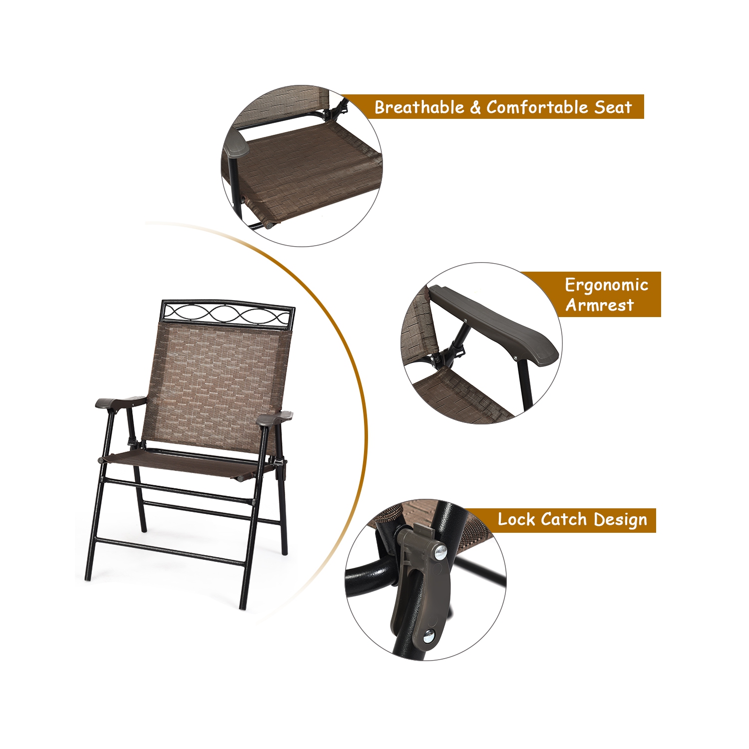 Gymax 3PCS Bistro Set Conversation Set Pub Patio Outdoor w/ Folding Chairs Table