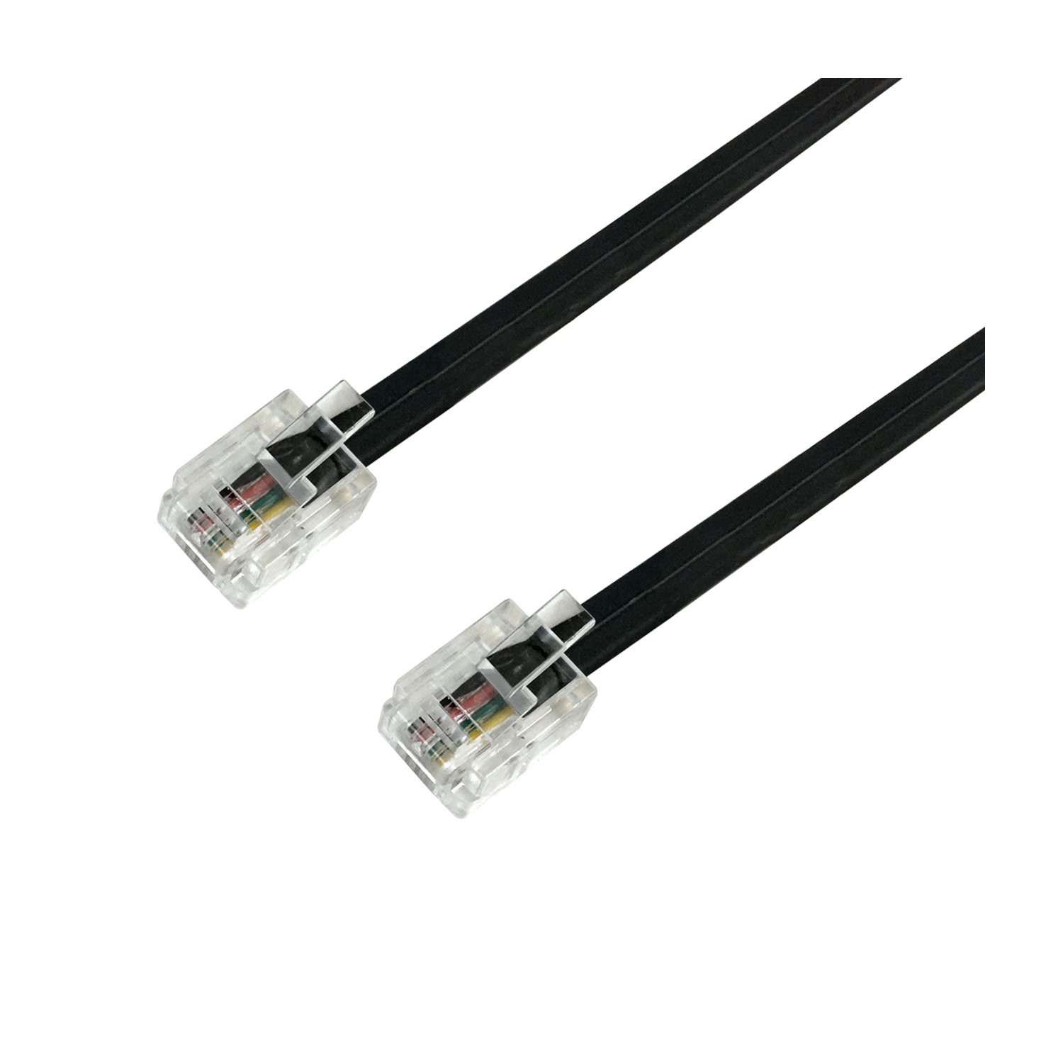 HYFAI RJ11 Modular Landline Telephone Cable Phone Cord Straight Through 6P4C - 28AWG, Black 10 ft