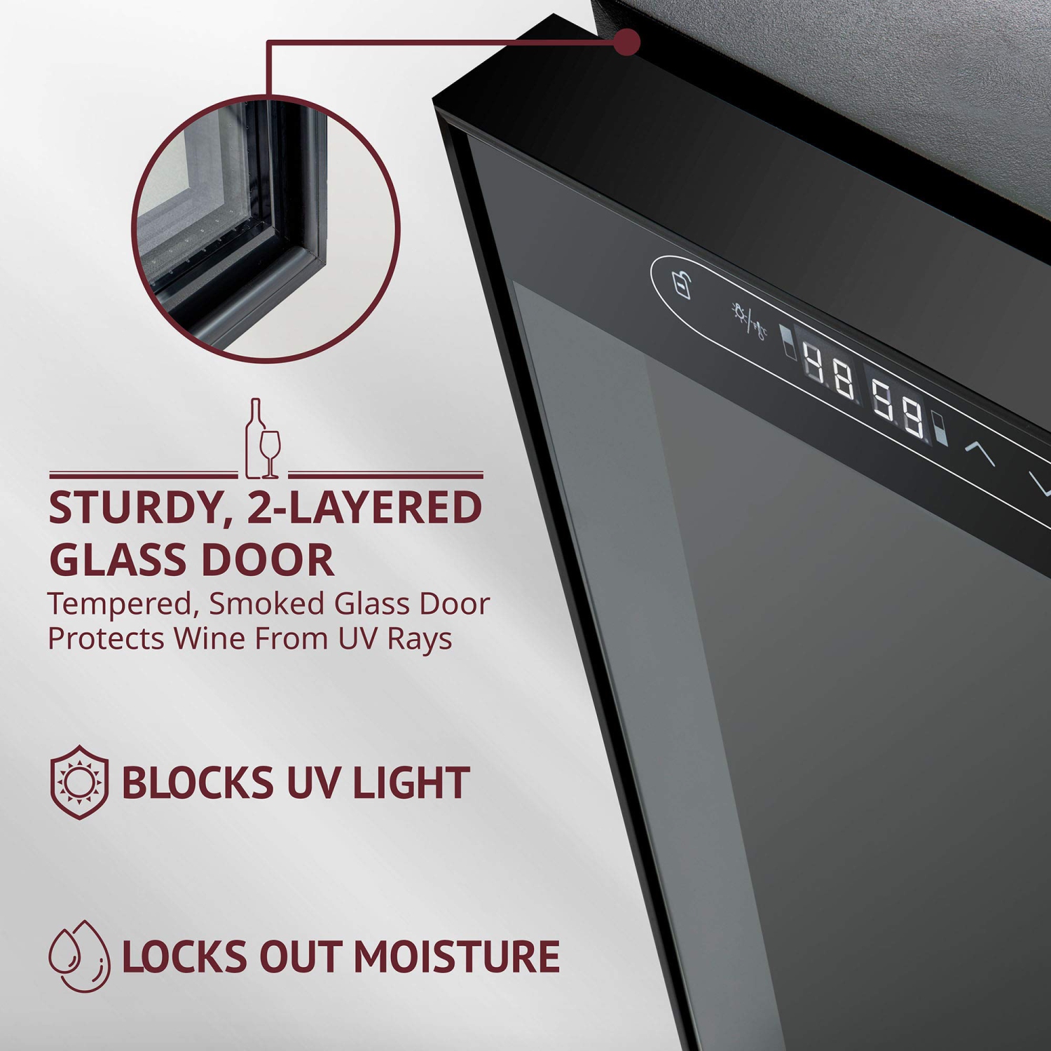 SCHMECKE 33 Bottle Dual Zone Wine Cooler Refrigerator w/Lock | Large Freestanding Wine Cellar | 41f-64f Digital Temperature Control Wine Fridge For