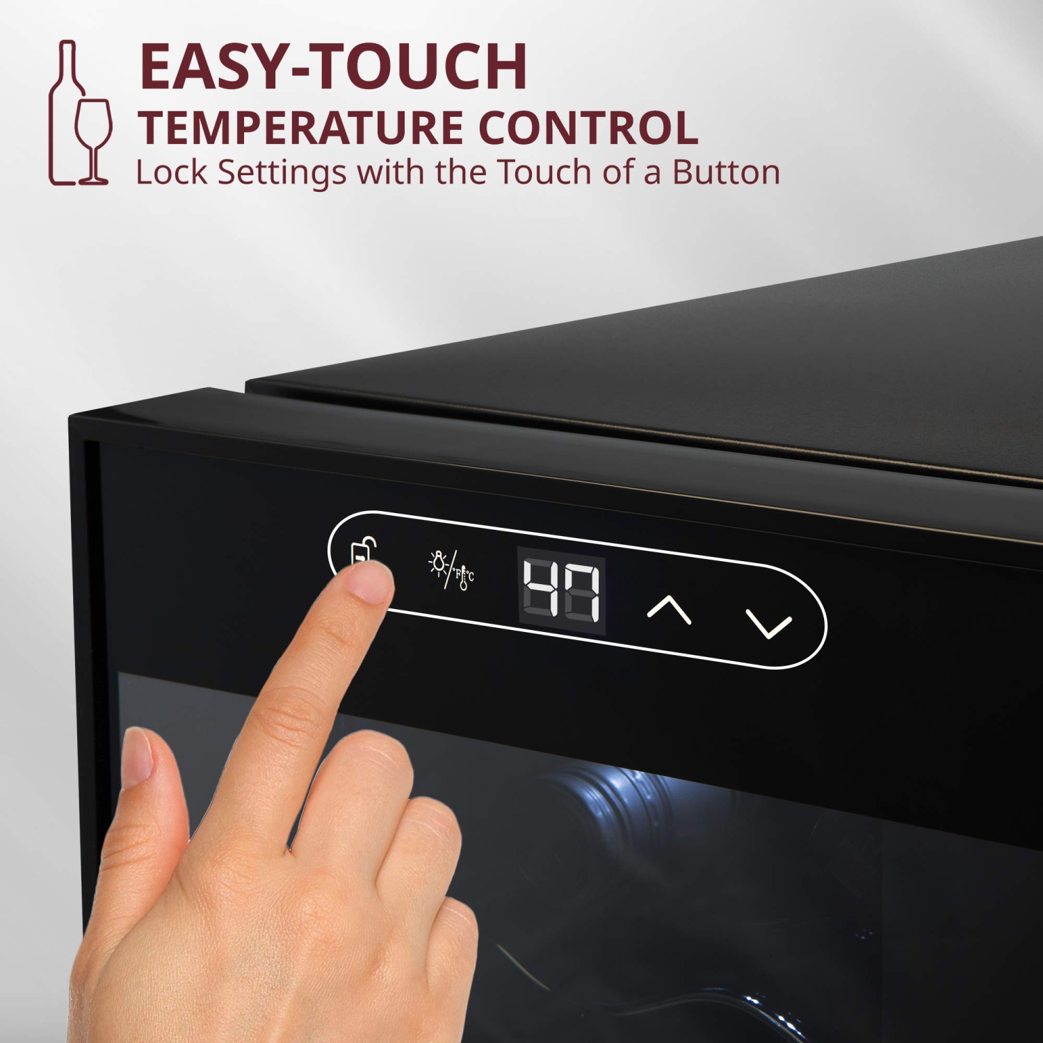 Schmecke 12 Bottle Compressor Wine Cooler Refrigerator w/Lock | Large Freestanding Wine Cellar | 41f-64f Digital Temperature Control Wine Fridge For