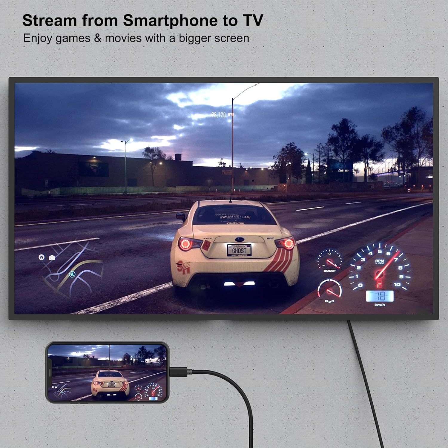 Câble USB-C à HDMI de BENFEI, 6 pi, compatible Thunderbolt 3/4 pour iPhone 15, MacBook, iPad Pro