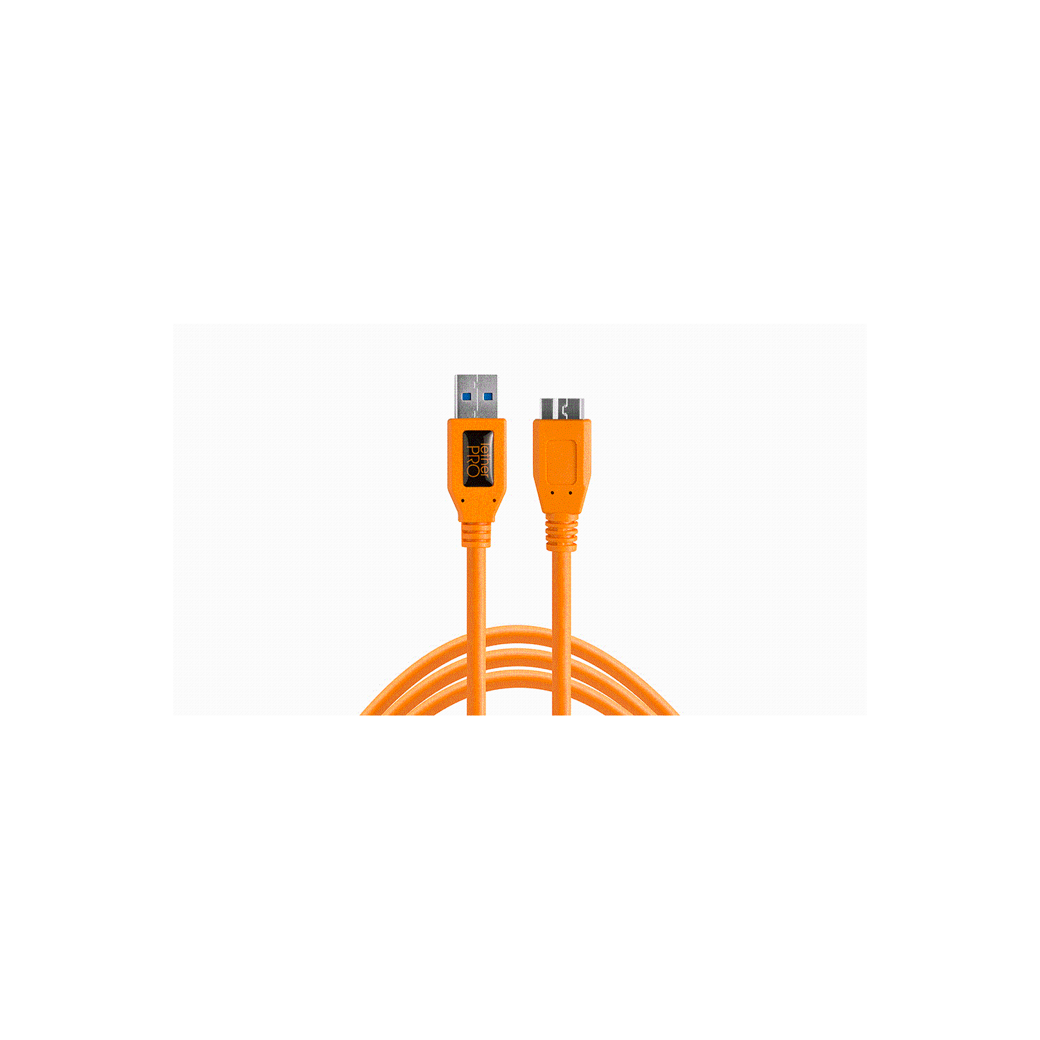 TetherPro USB 3.0 SuperSpeed Micro-B Cable, 15 feet, High-Visibility Orange