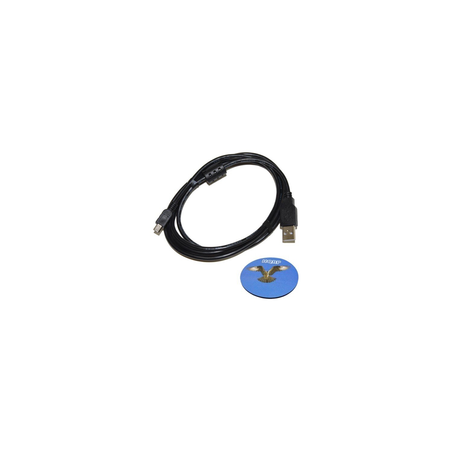 HQRP Long 6ft USB to Mini USB Cable for Canon PowerShot SD430, SD450, SD4500 IS, SD500, SD550, SD600 Digital Camera + Coaster