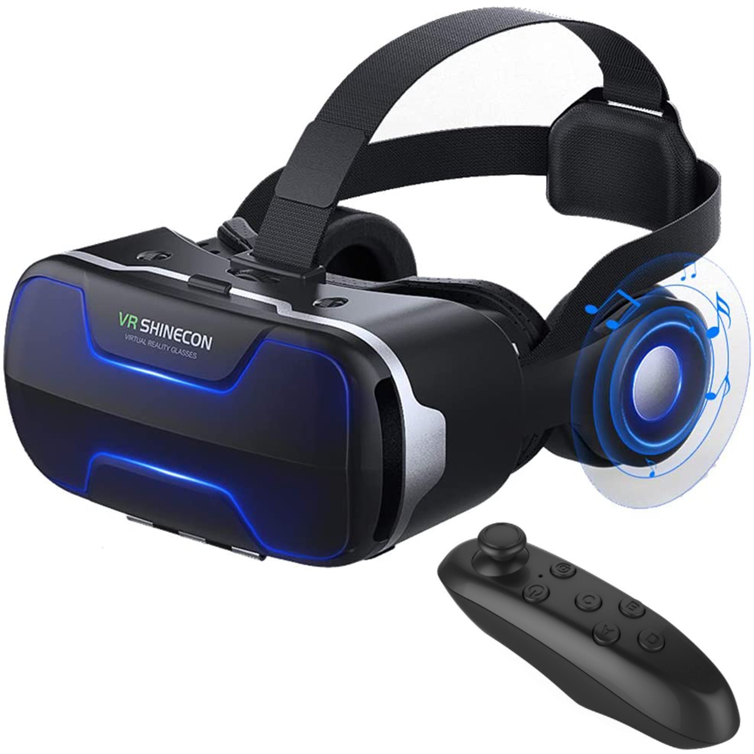 Casque VR pour Smartphone, Réalité Virtuelle 3D avec Sangle Ajustable -  Noir - Français
