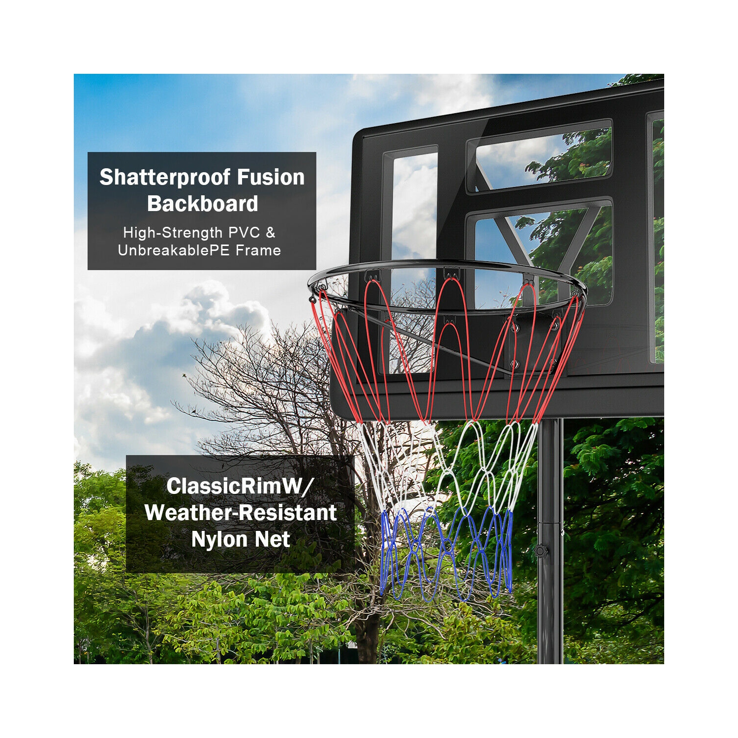 Panier de basket sur pied Gymax - Ajustable